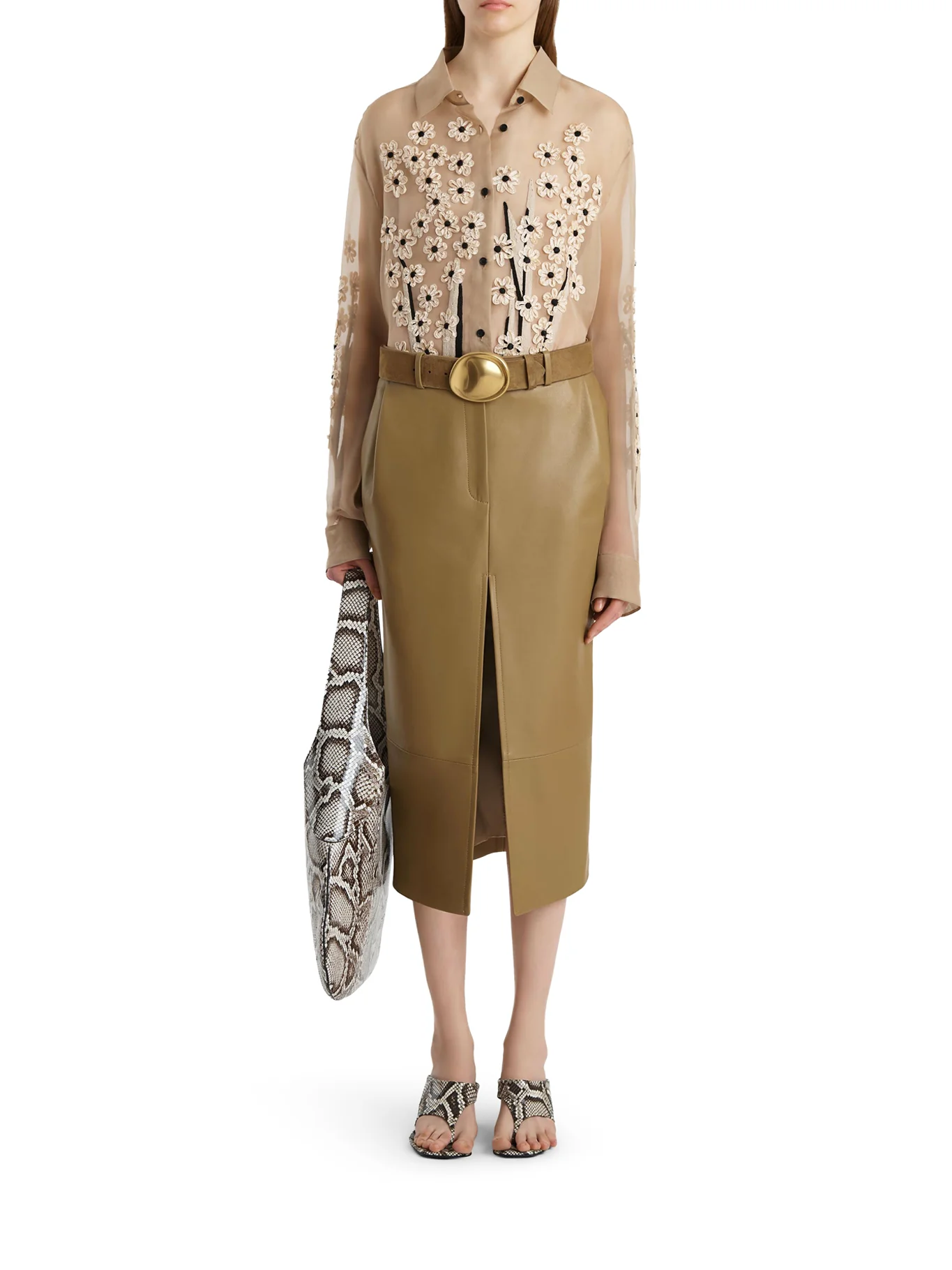 SILK SHIRT WITH THREE-DIMENSIONAL EMBROIDERY - Image 2