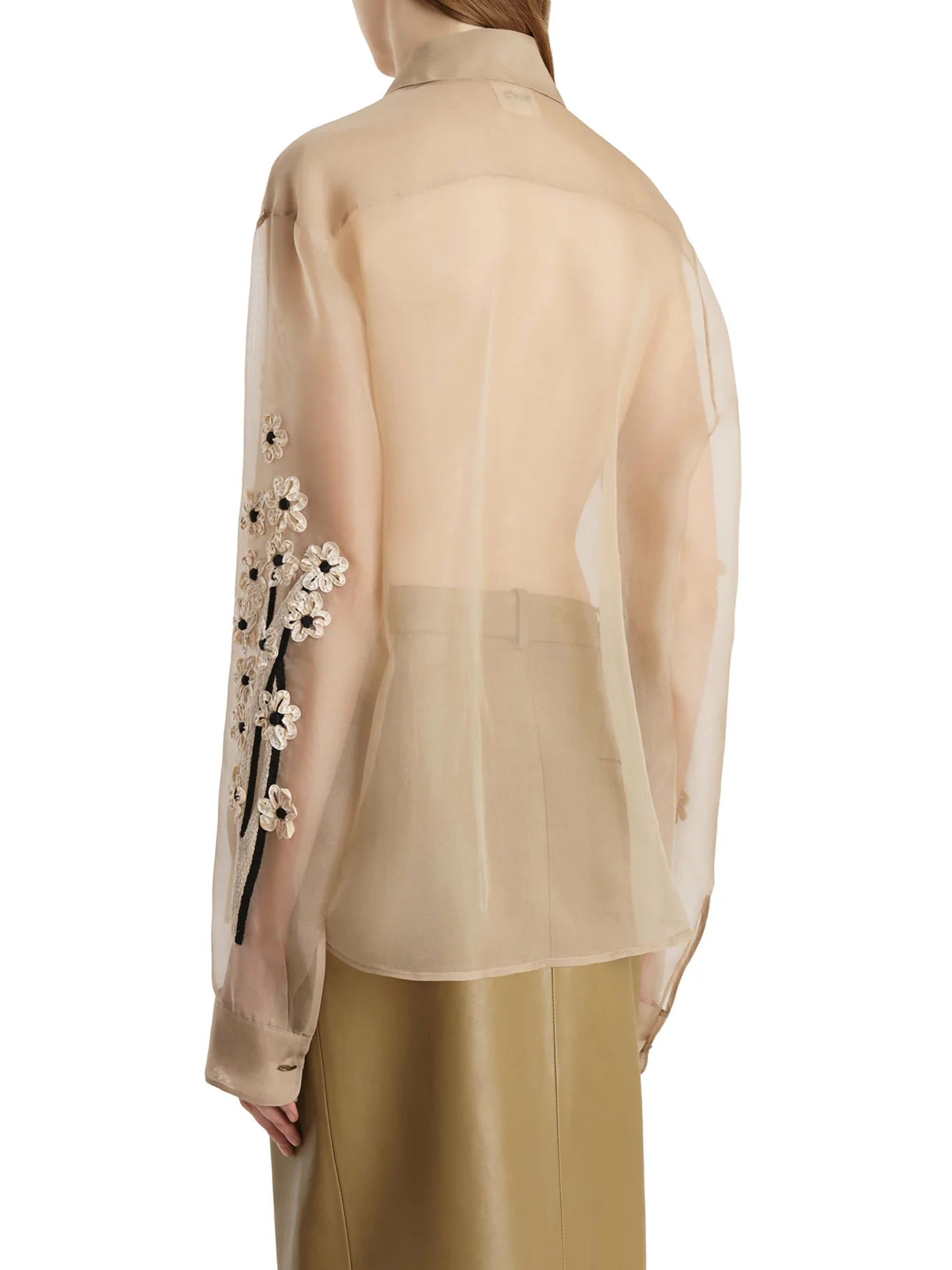 SILK SHIRT WITH THREE-DIMENSIONAL EMBROIDERY - Image 4
