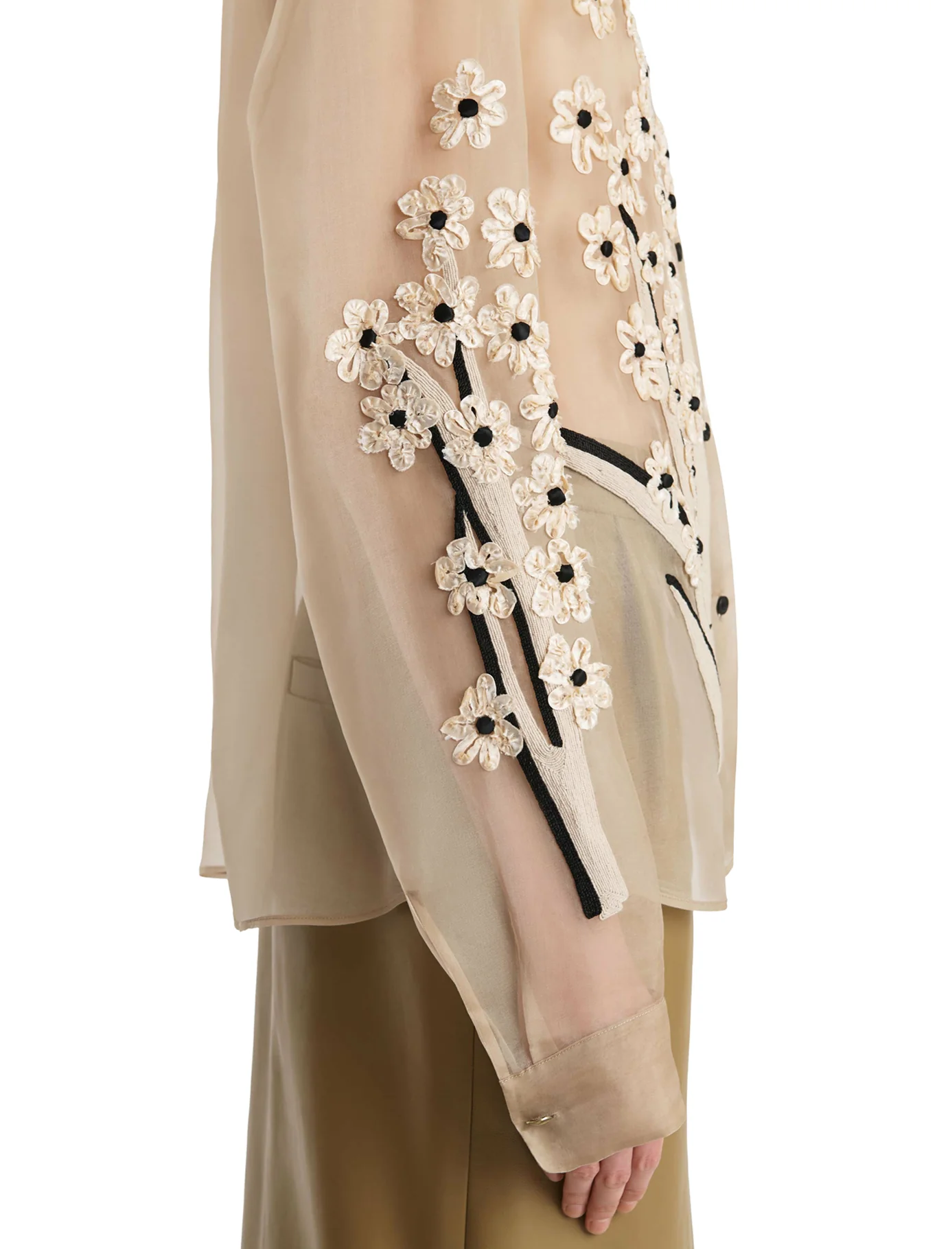 SILK SHIRT WITH THREE-DIMENSIONAL EMBROIDERY - Image 6