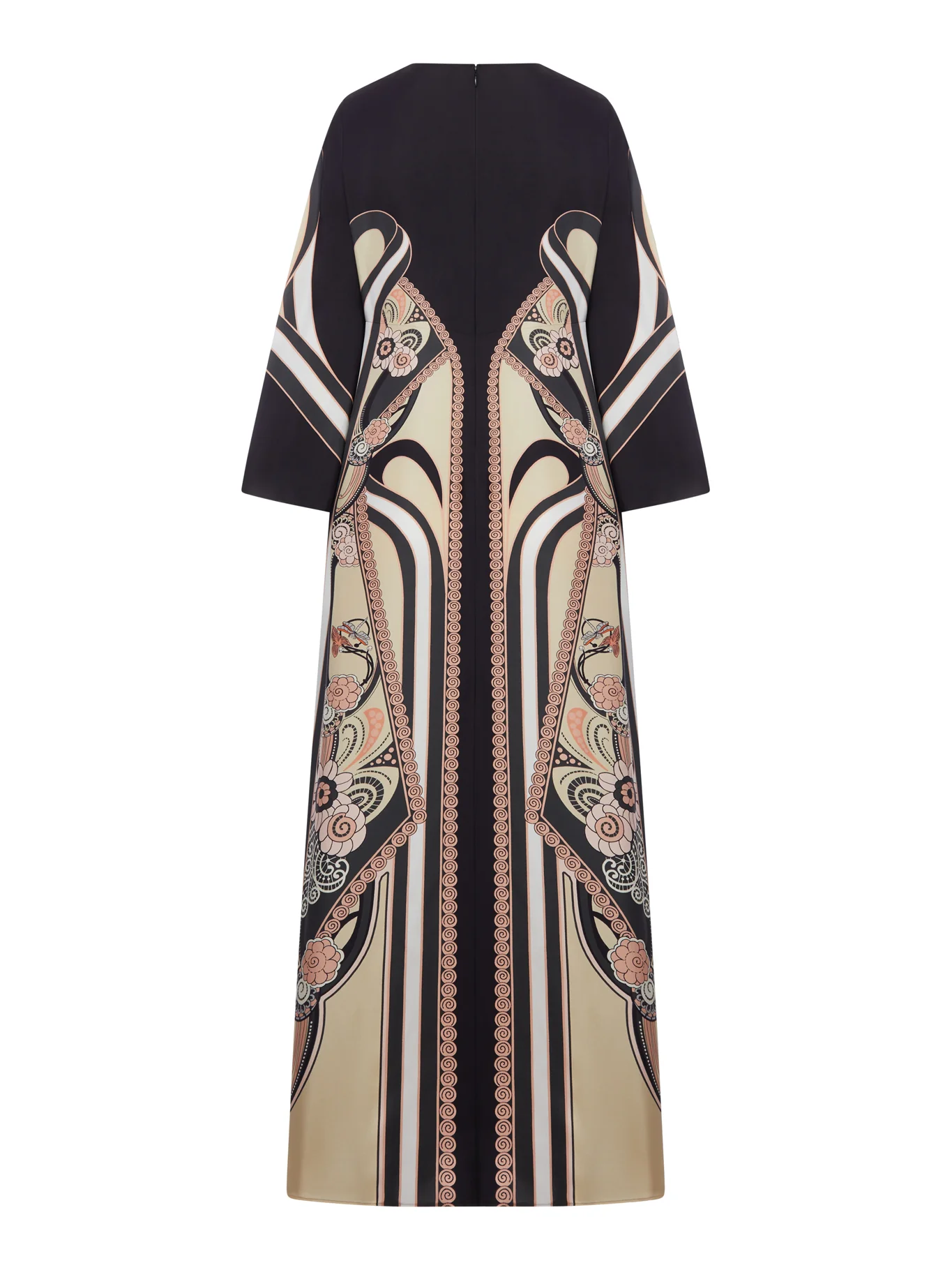 LONG SILK DRESS WITH ORNAMENTAL PRINT - Image 2