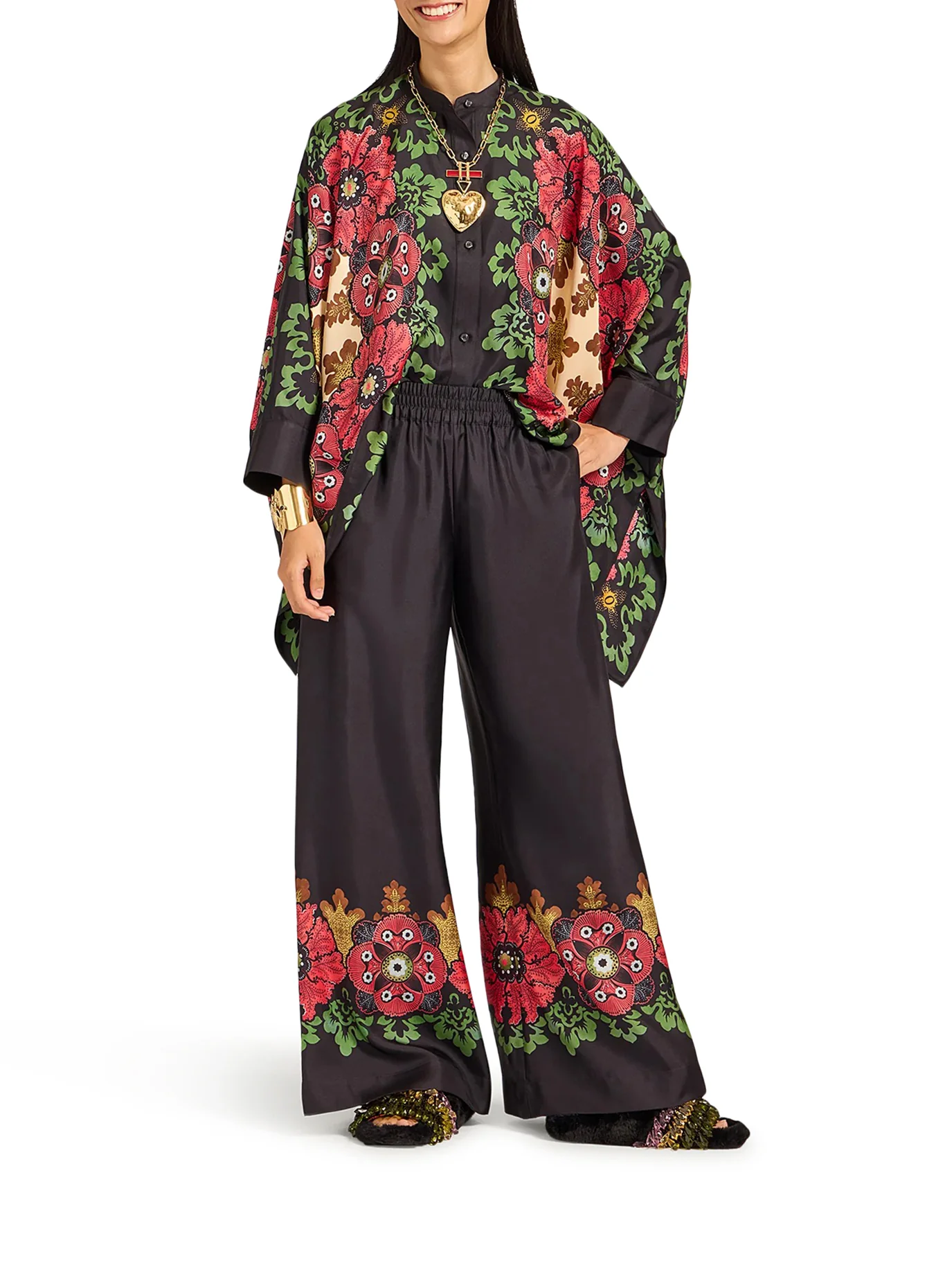 SILK PALAZZO TROUSERS - Image 2