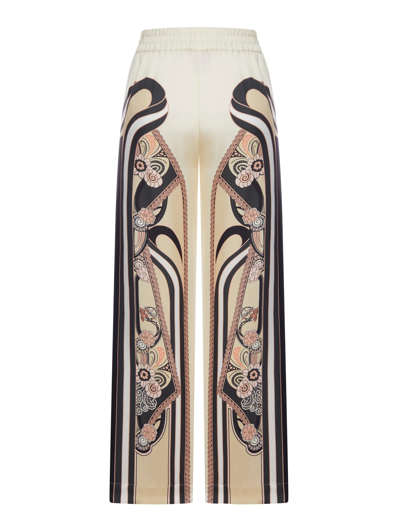 SILK PALAZZO TROUSERS WITH PLACED PRINT - Image 2