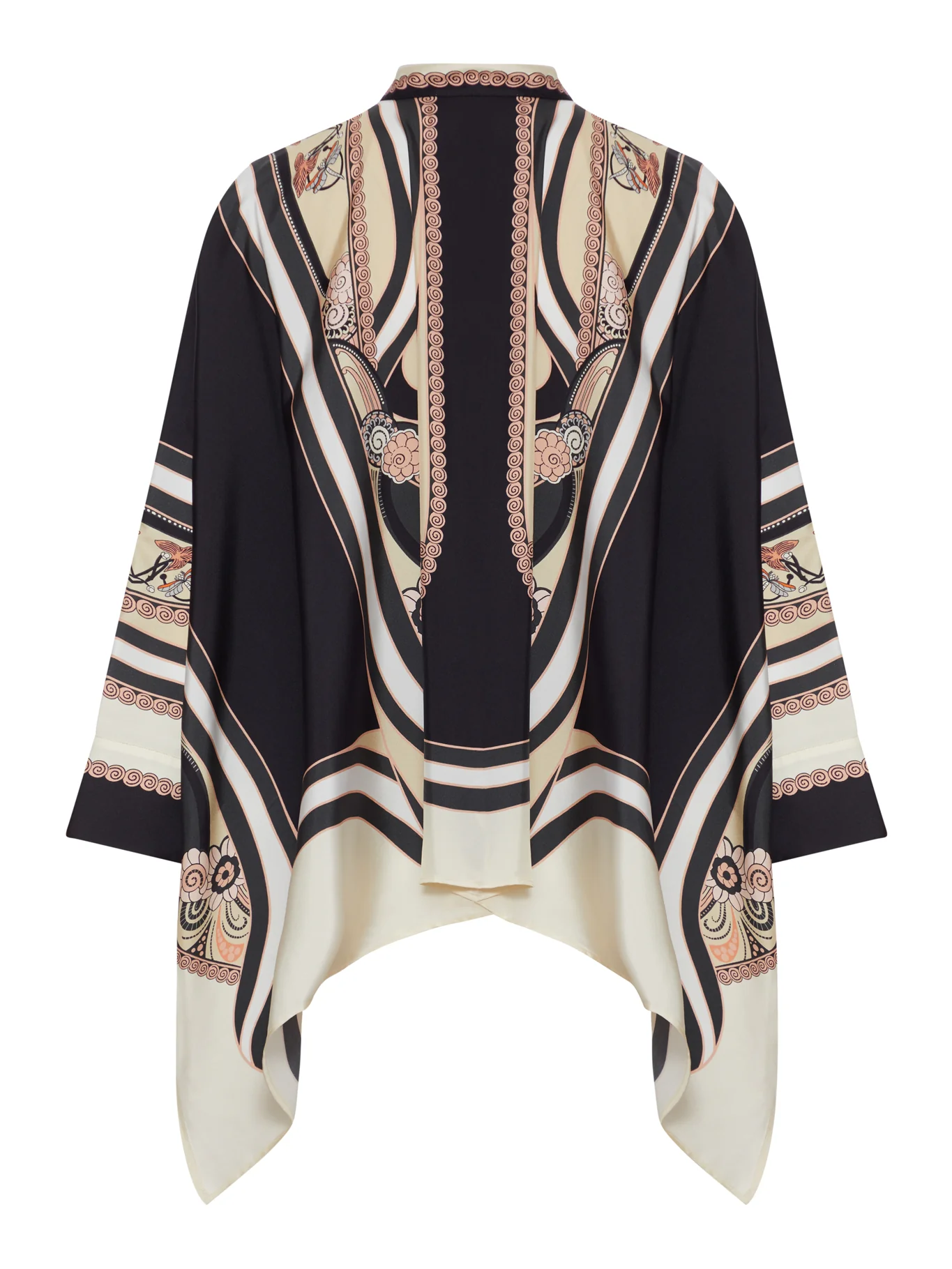 SILK SCARF SHIRT WITH GRAPHIC PRINT AND ASYMMETRIC BOTTOM - Image 4