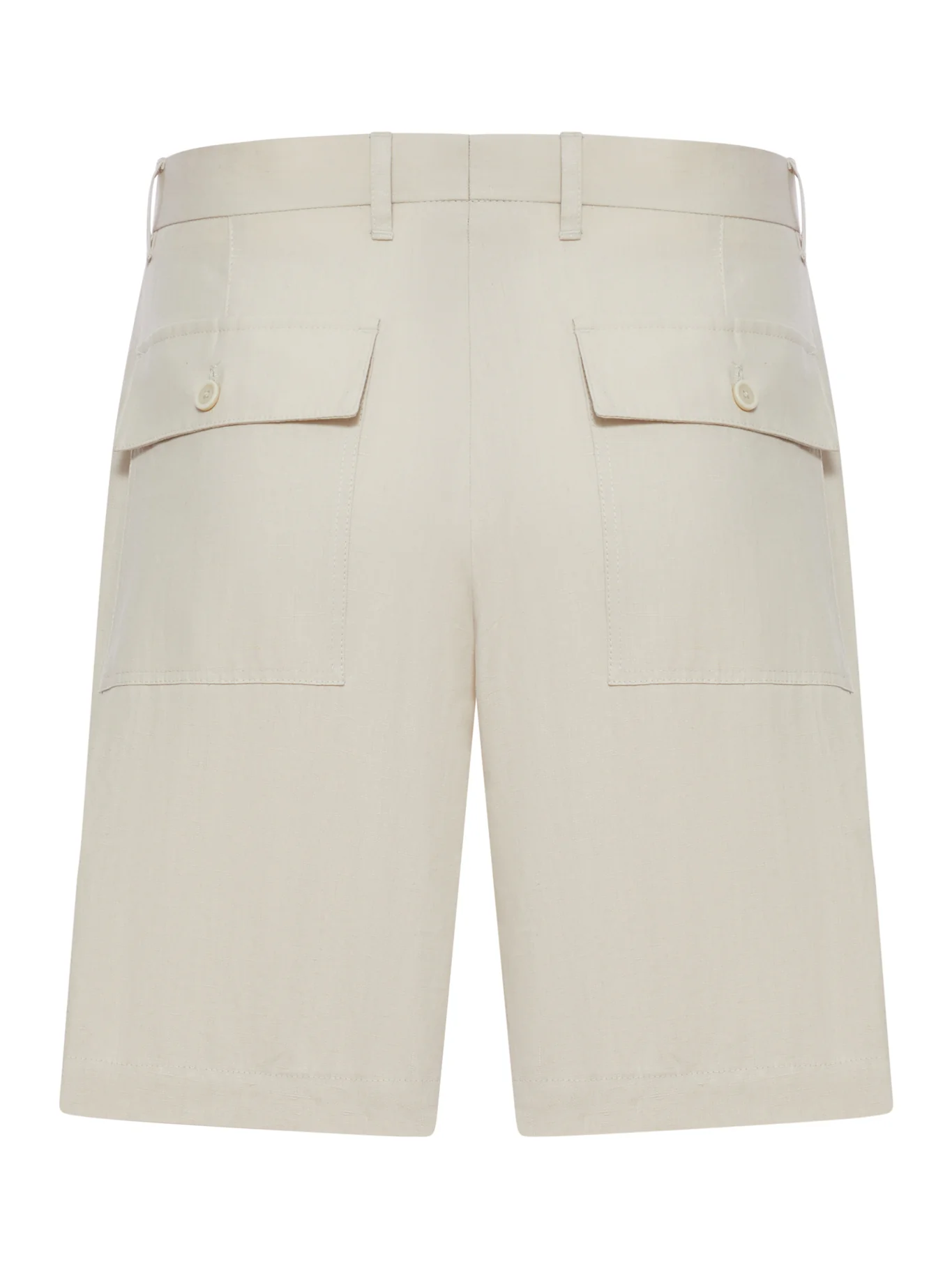 COTTON AND LINEN BLEND BERMUDA SHORTS - Image 2