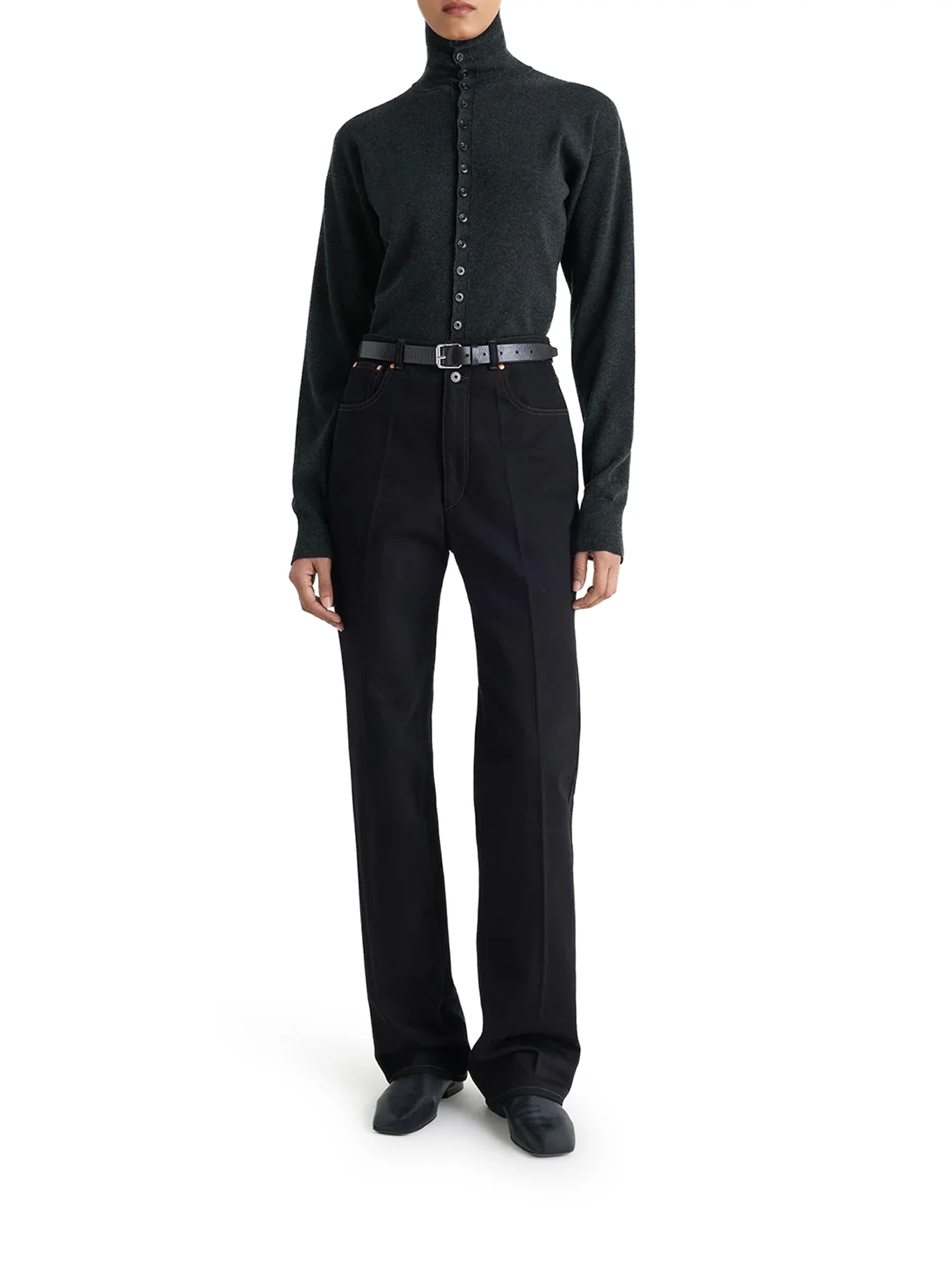 FINE WOOL BUTTONED CARDIGAN - Image 2