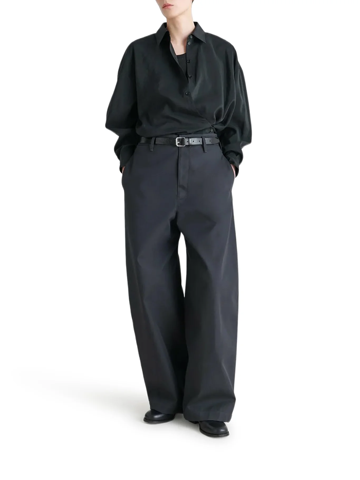 STRAIGHT COLLAR TWISTED SHIRT - Image 2