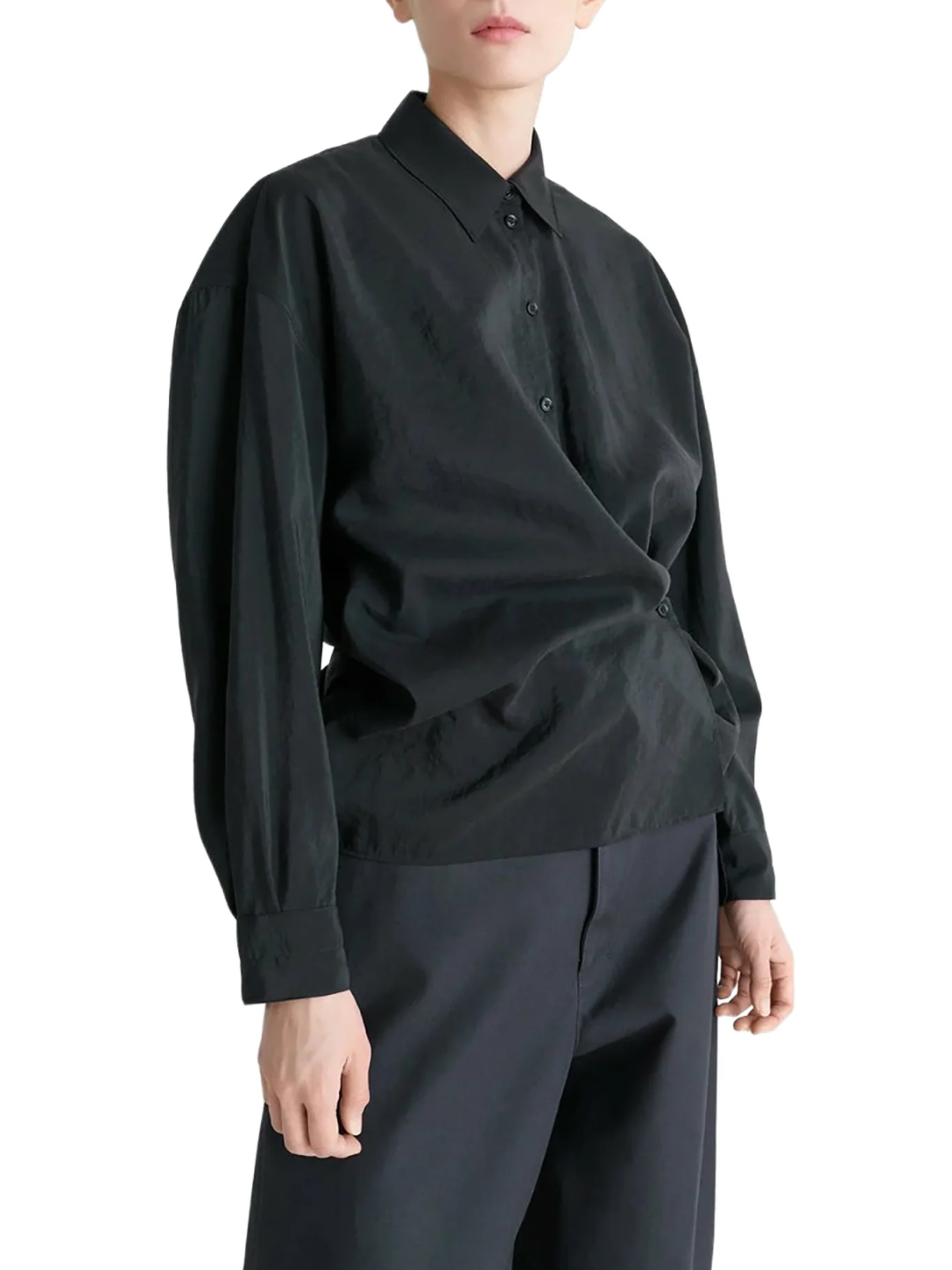 STRAIGHT COLLAR TWISTED SHIRT - Image 3