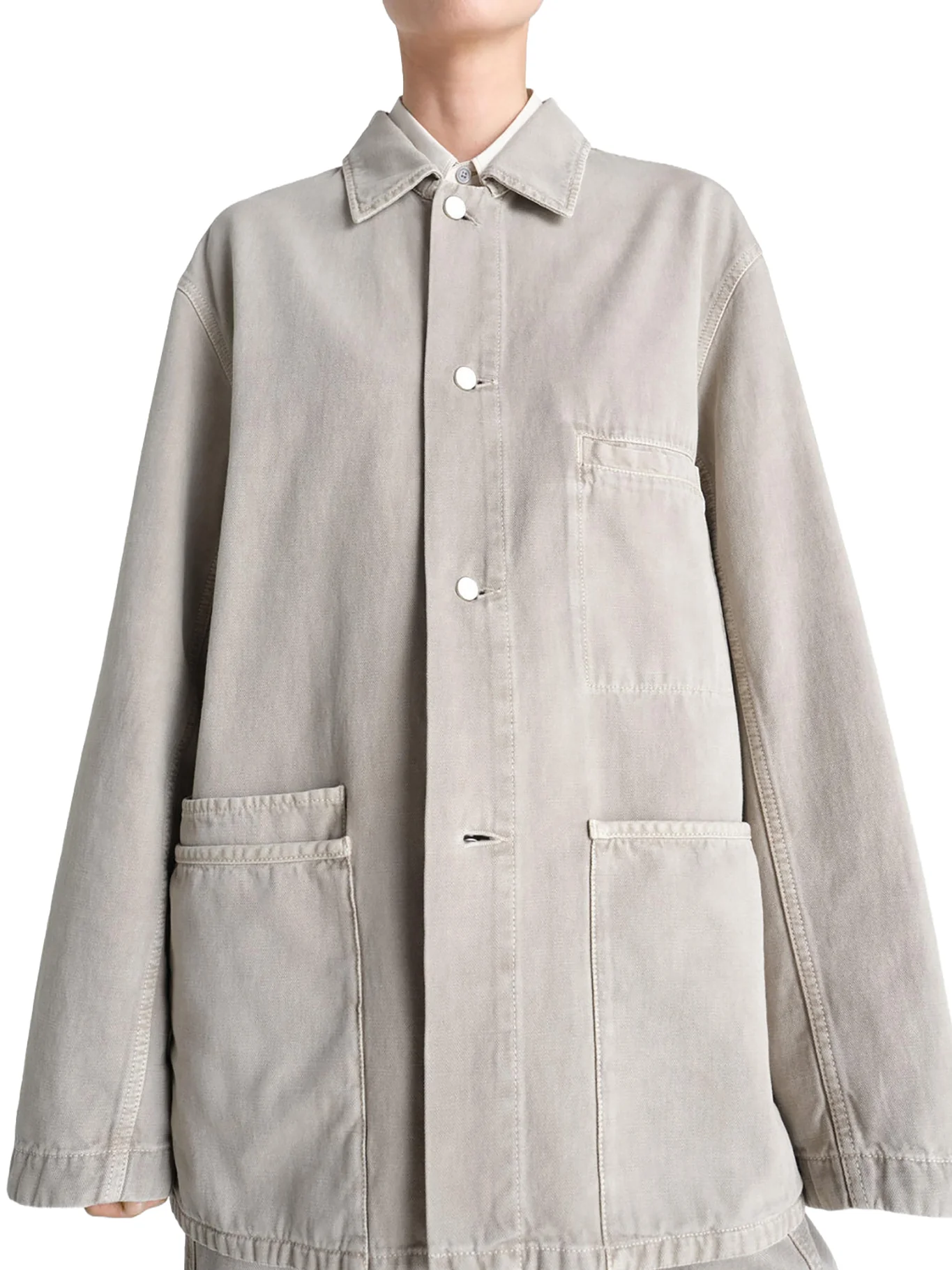 UTILITY OVERSHIRT IN SNOW BROKEN TWILL - Image 4
