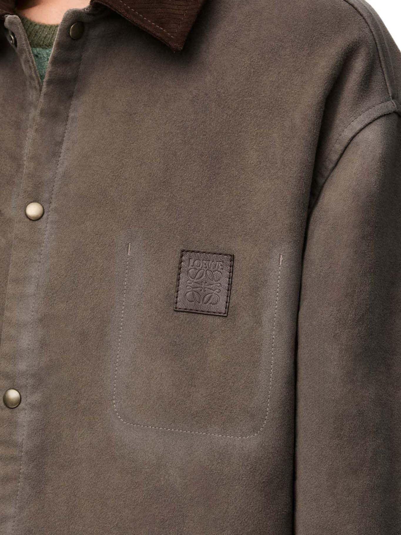 COTTON BLEND OVERSHIRT WITH ANAGRAM PATTERN - Image 5