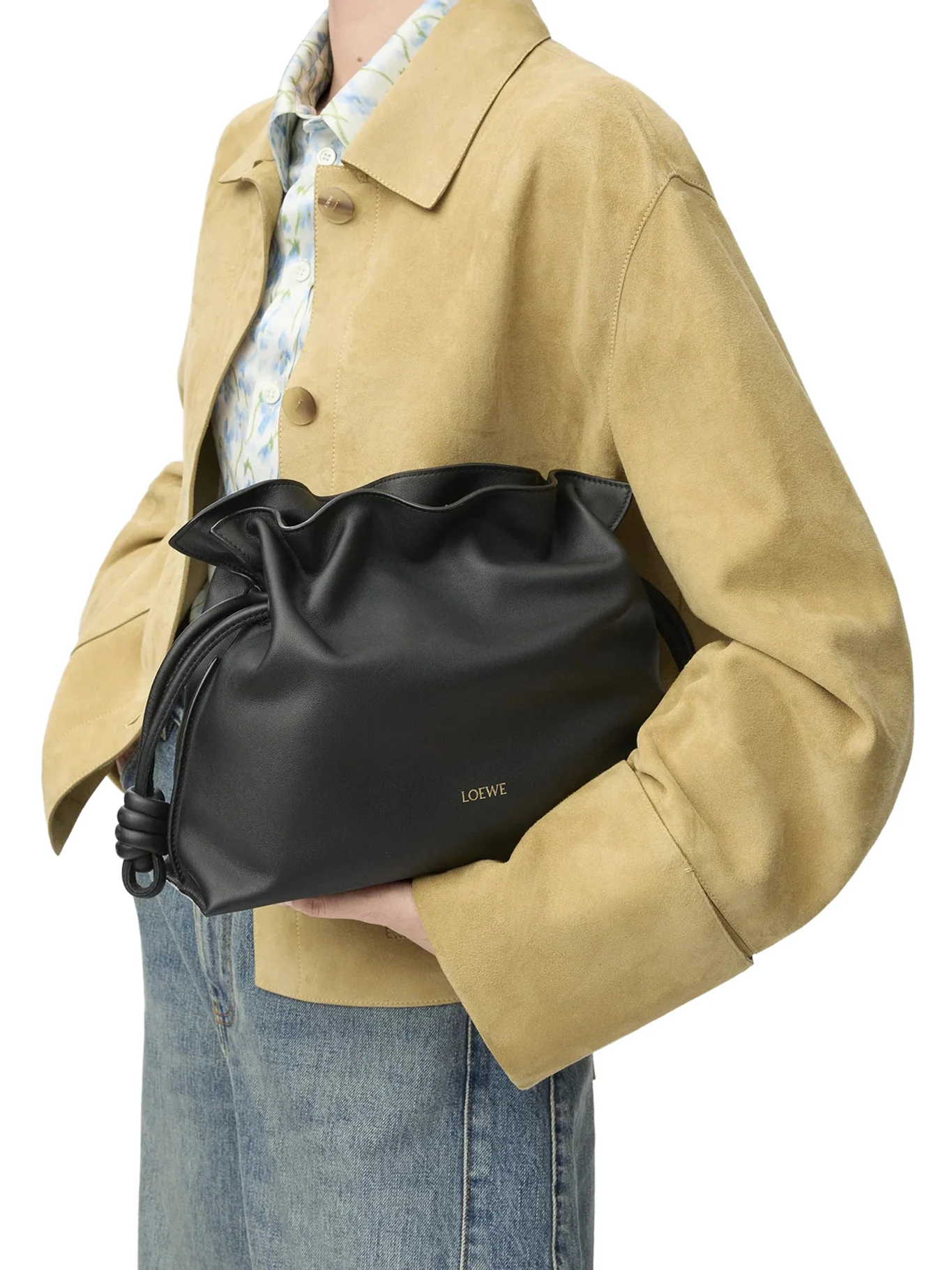 MEDIUM FLAMENCO CLUTCH BAG IN CALFSKIN NAPPA - Image 2