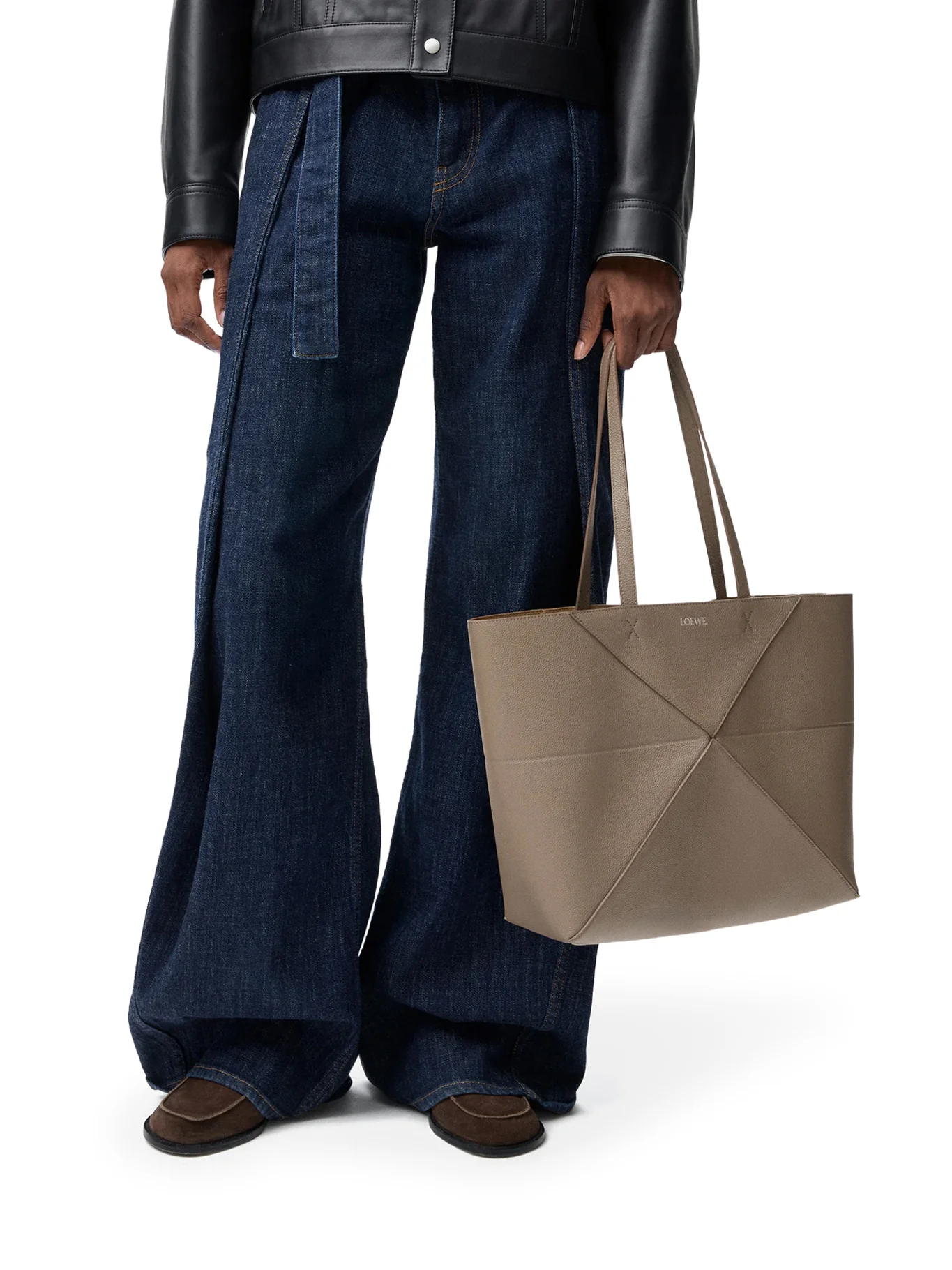 MEDIUM PUZZLE FOLD HORIZONTAL TOTE BAG IN GRAINED CALFSKIN - Image 3