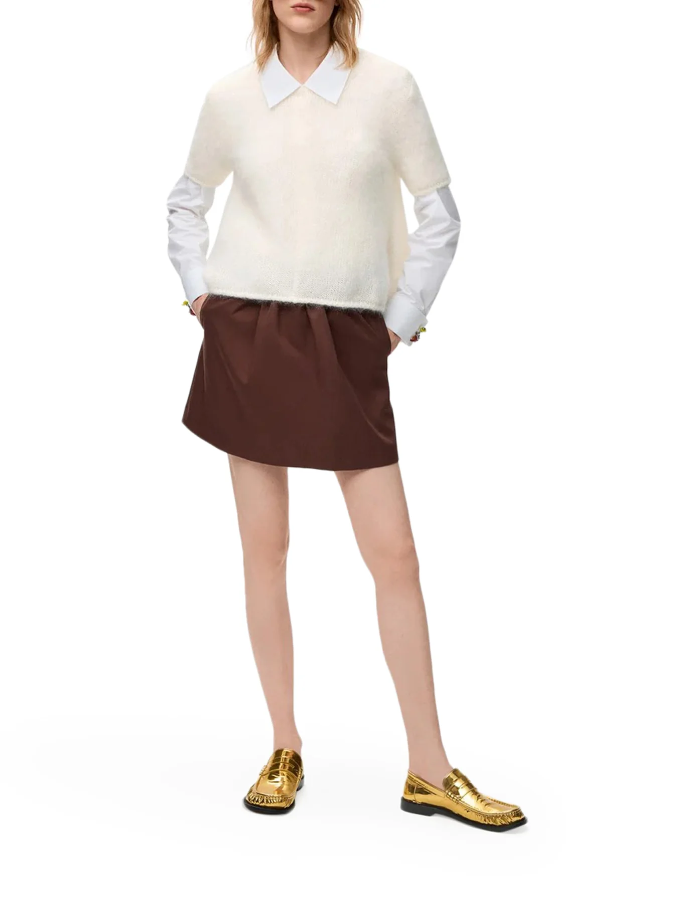 MOHAIR BLEND SHORT-SLEEVED SWEATER - Image 2