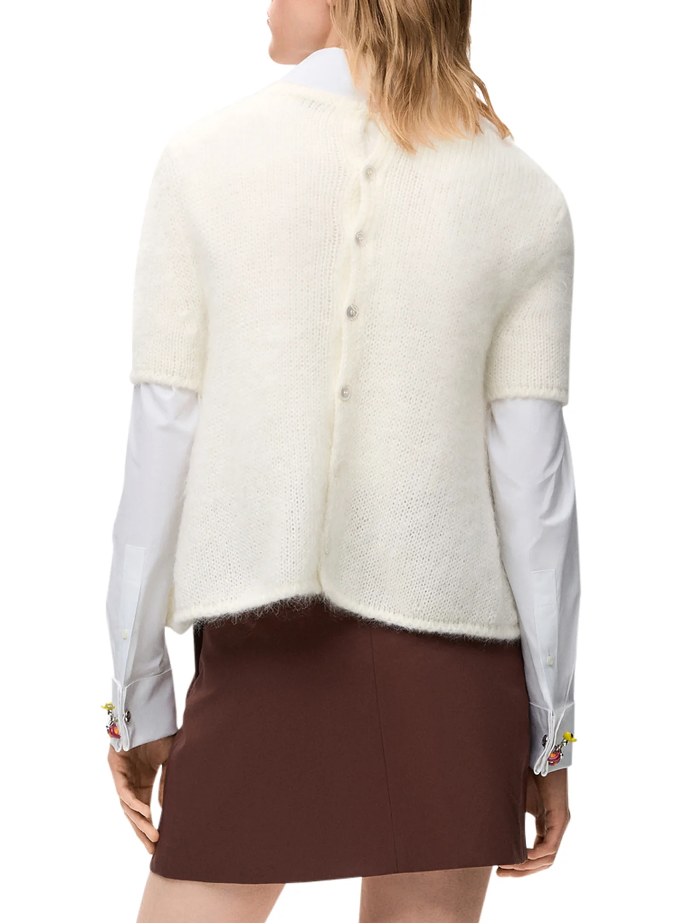 MOHAIR BLEND SHORT-SLEEVED SWEATER - Image 4