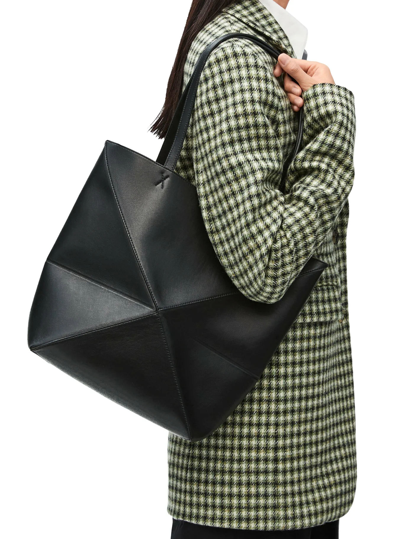 PUZZLE FOLD TOTE BAG IN POLISHED CALFSKIN - Image 2