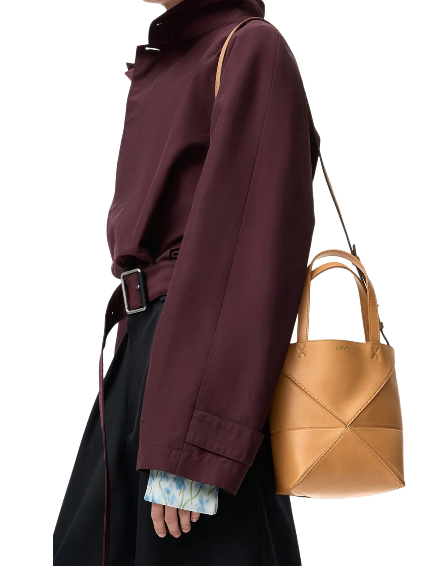PUZZLE FOLD TOTE BAG IN POLISHED CALFSKIN - Image 2