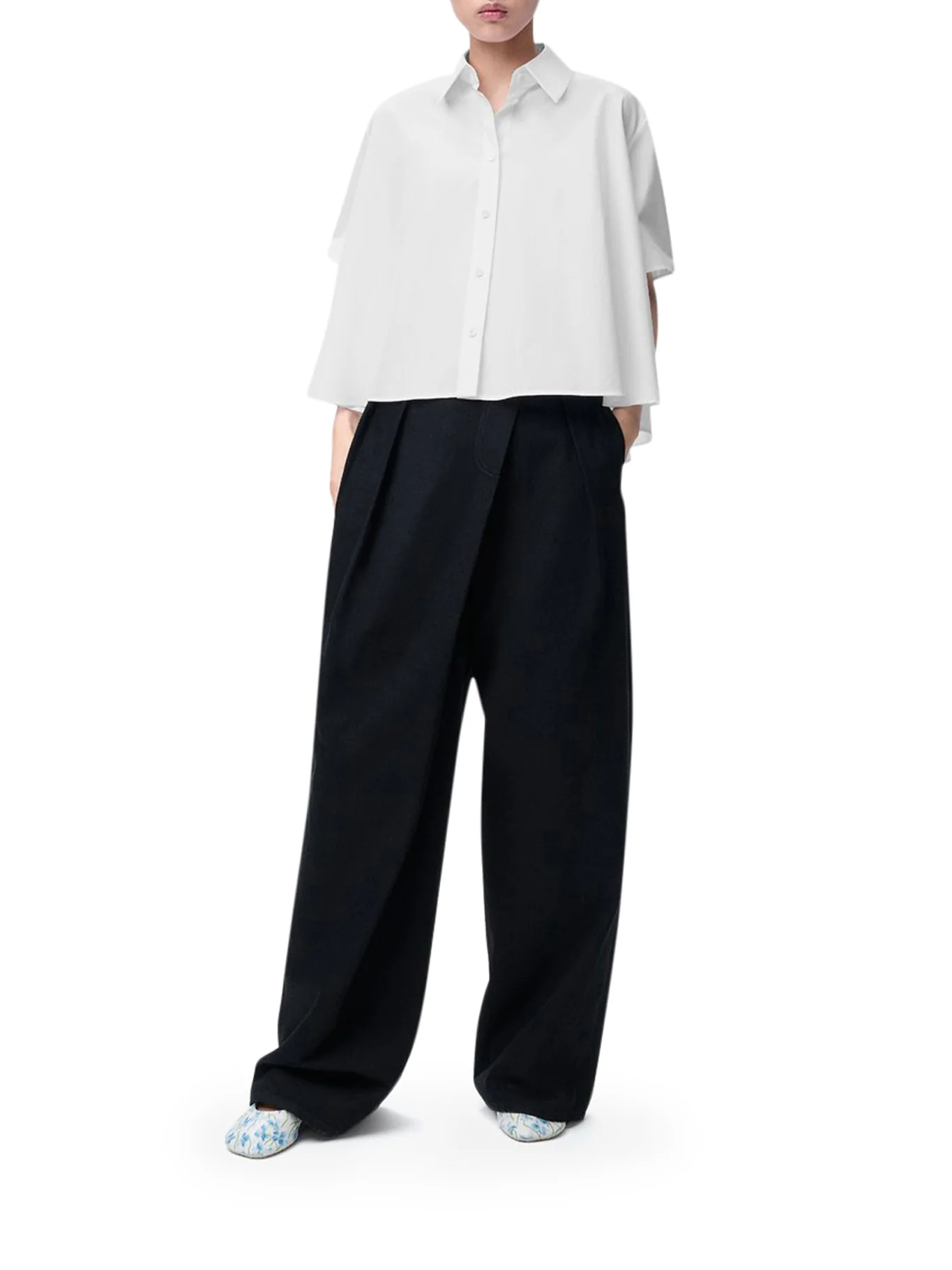 SHORTS SLEEVE TRAPEZE SHIRT IN COTTON - Image 2