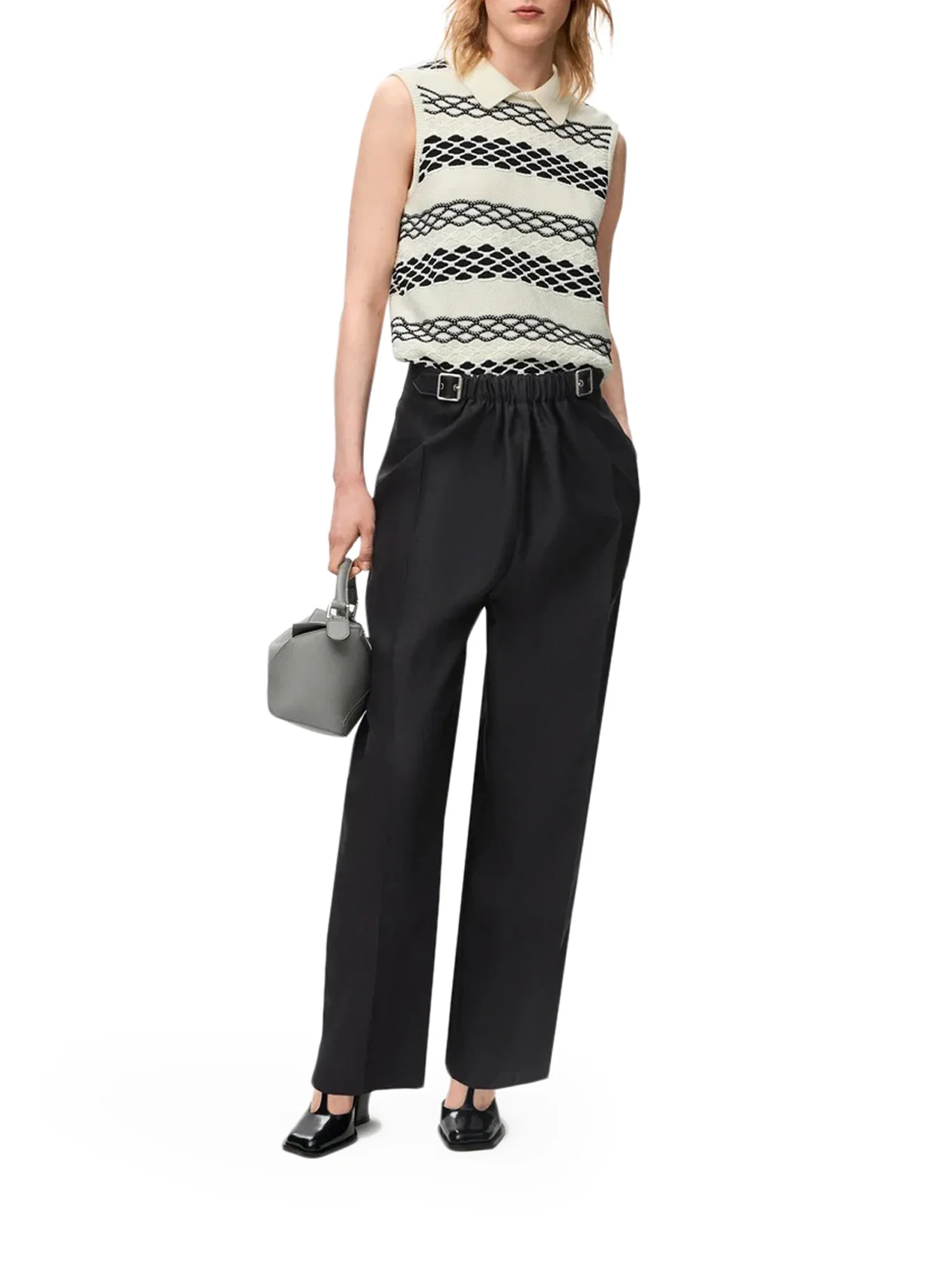 WOOL AND SILK TROUSERS WITH BELT - Image 2