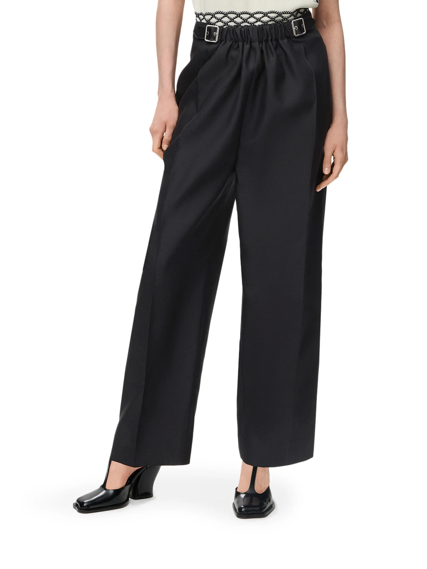 WOOL AND SILK TROUSERS WITH BELT - Image 3