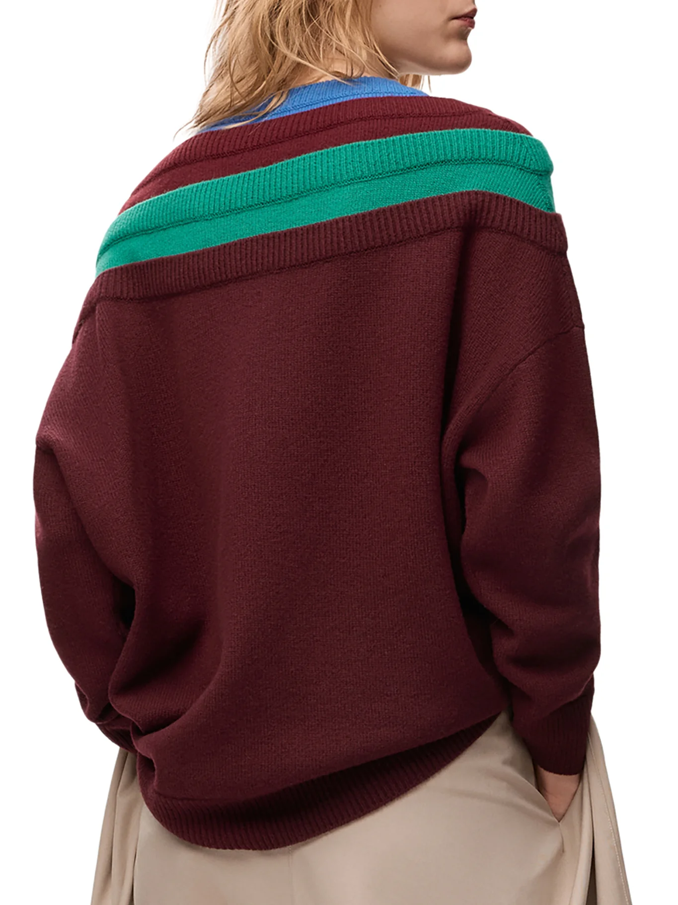 WOOL SWEATER WITH LAYERED CONSTRUCTION - Image 4