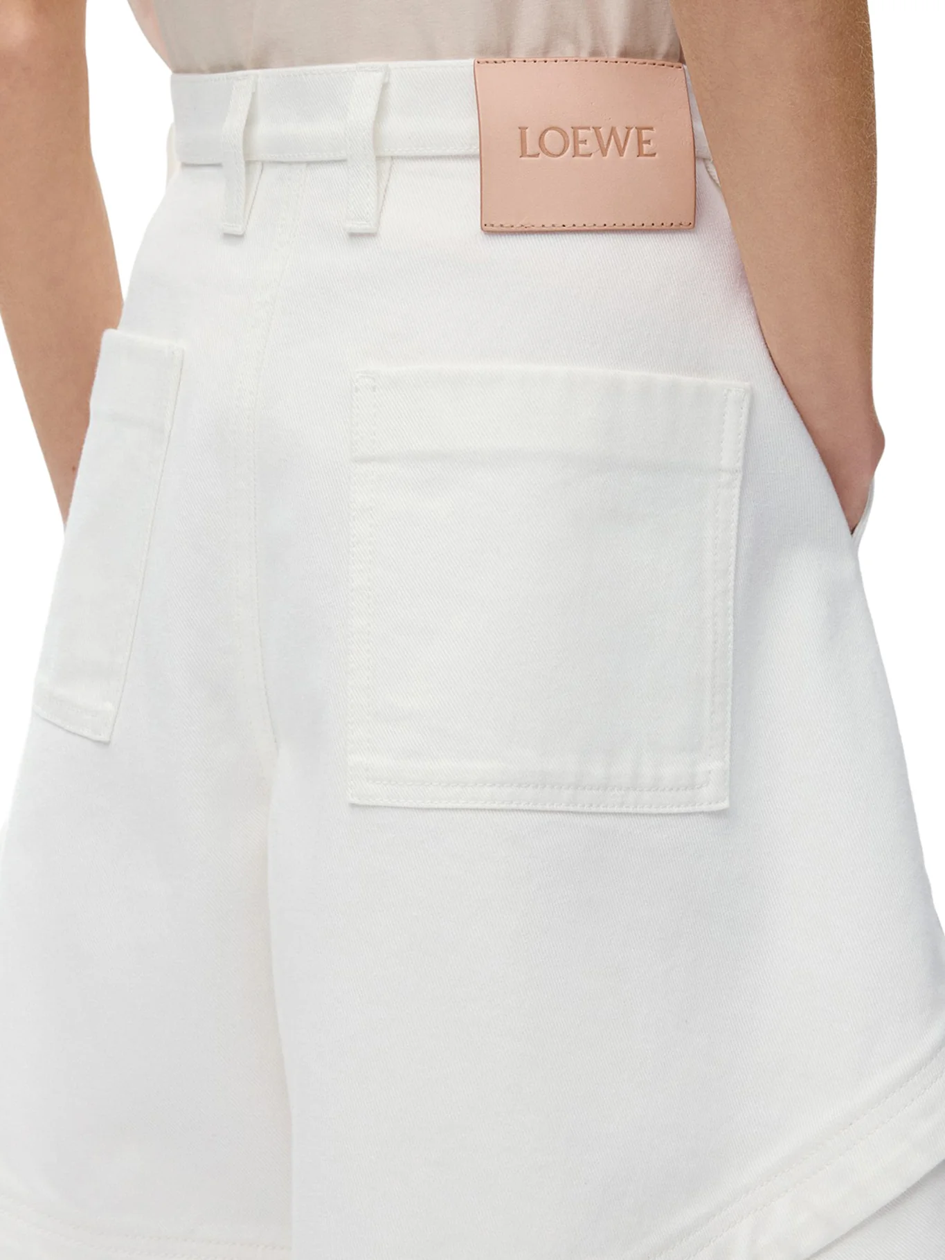 ASYMMETRIC PANELLED DENIM SHORTS - Image 5