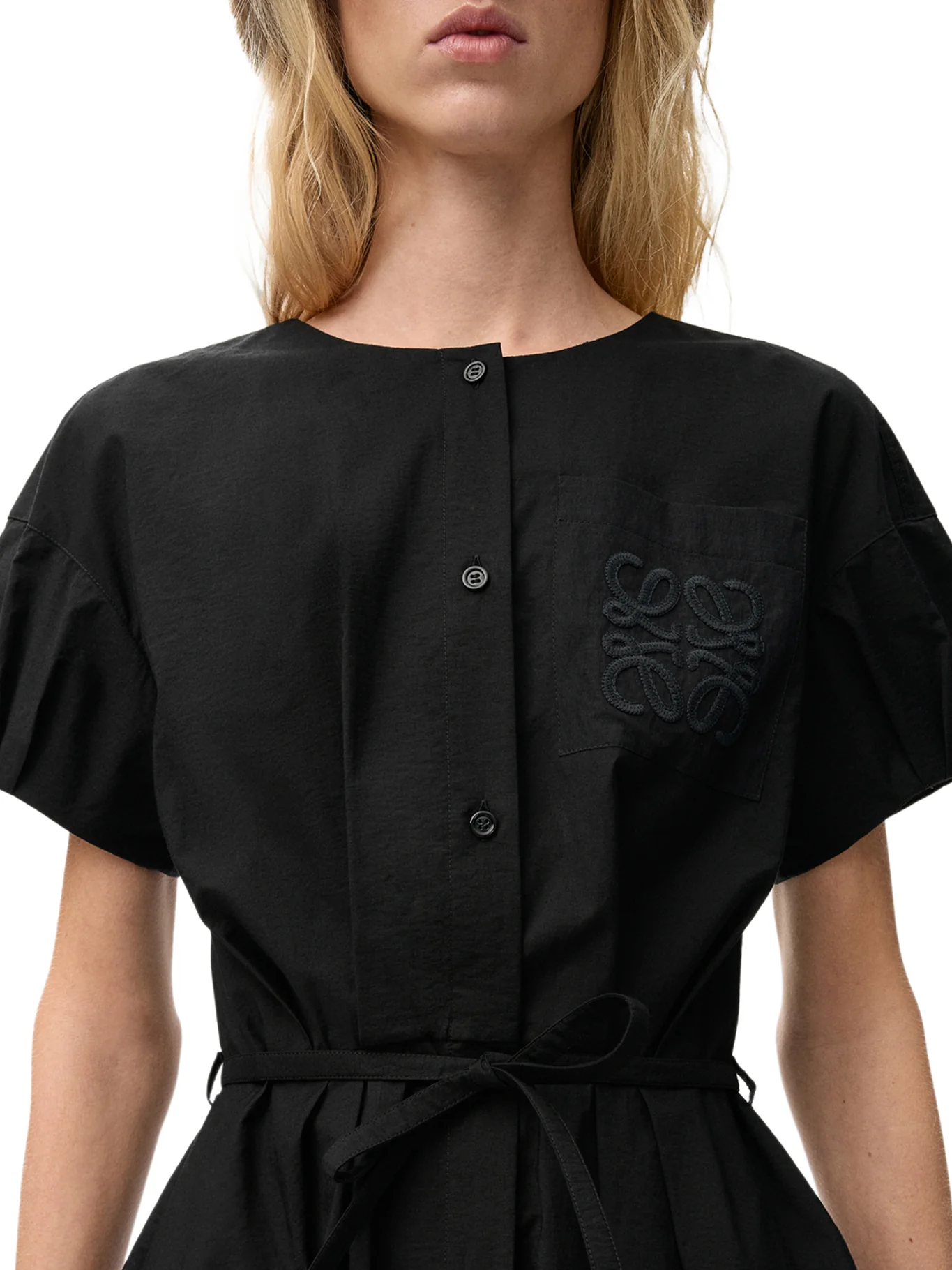 COTTON POPLIN CHEMISIER WITH ANAGRAM EMBROIDERY - Image 4