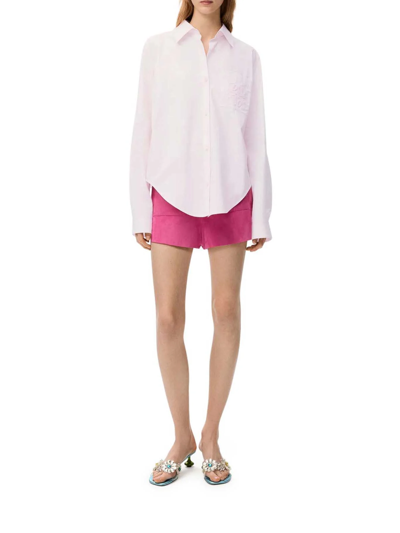 COTTON POPLIN SHIRT WITH ANAGRAM EMBROIDERY - Image 2