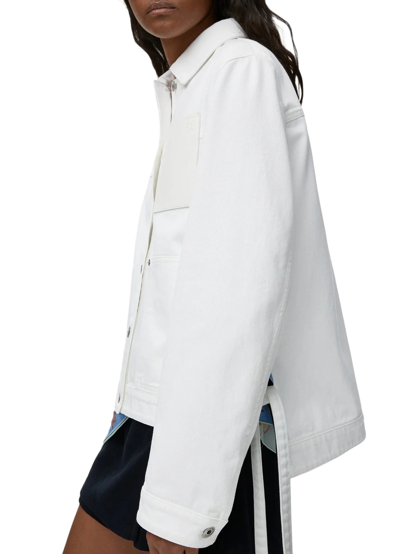 DENIM JACKET WITH APPLIED LEATHER POCKET - Image 5