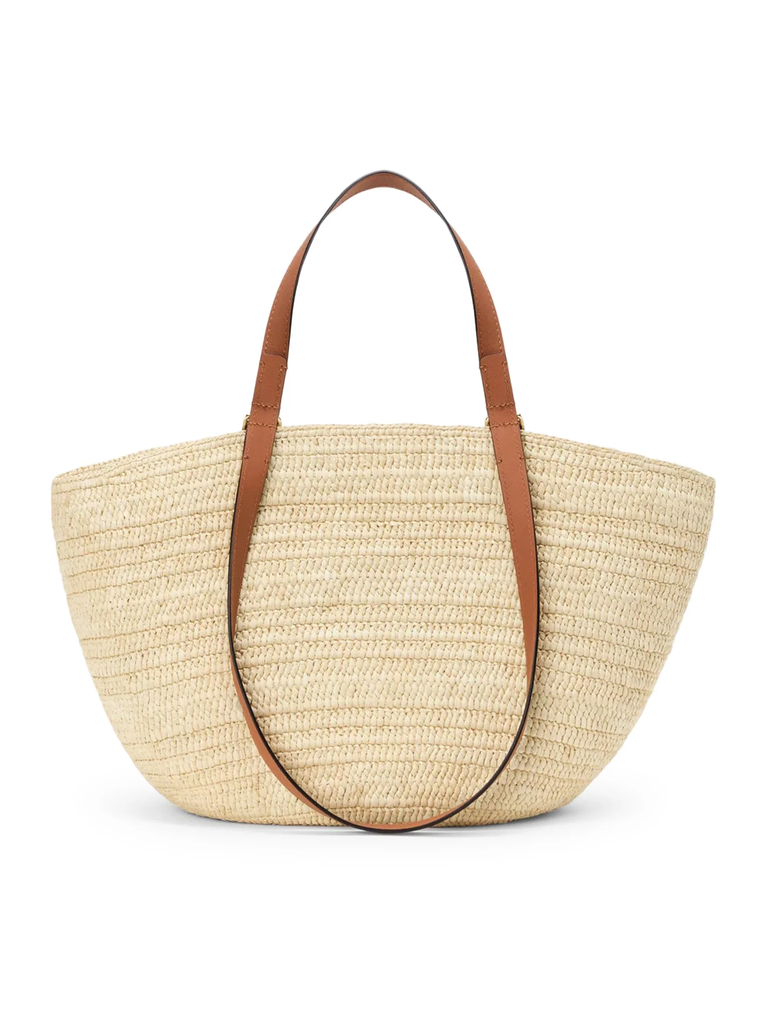 ECLIPSE MEDIUM BASKET BAG IN RAFFIA AND CALFSKIN - Image 4