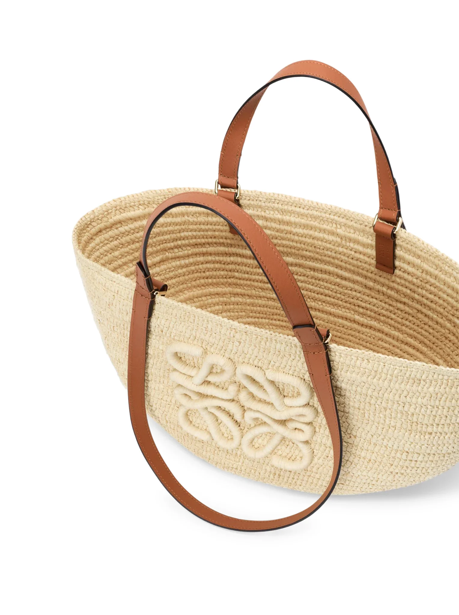 ECLIPSE MEDIUM BASKET BAG IN RAFFIA AND CALFSKIN - Image 6