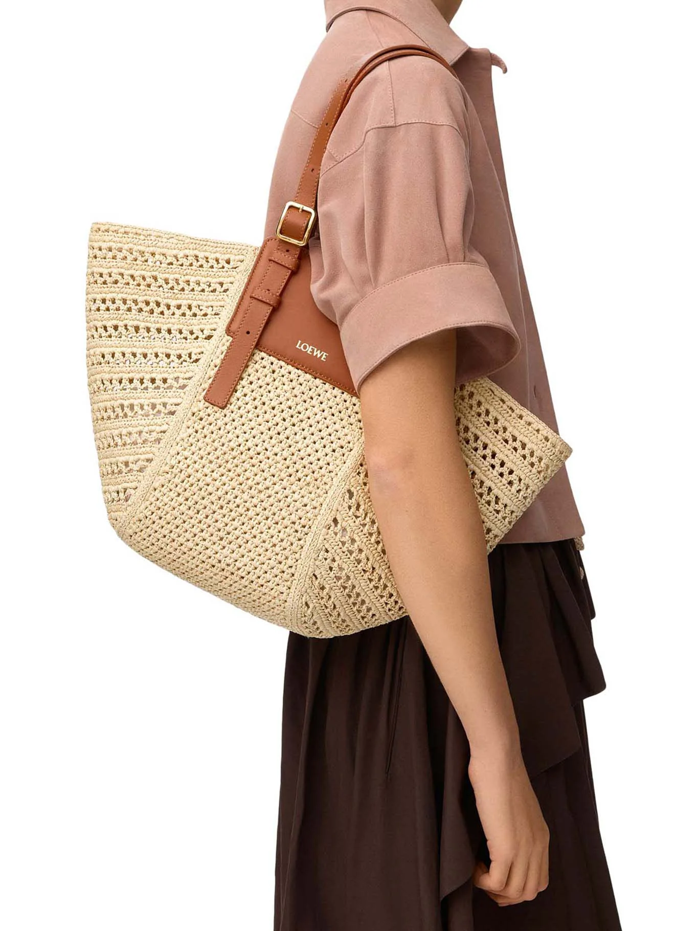 HAMMOCK CABAS MEDIUM BAG IN RAFFIA AND CALFSKIN - Image 2
