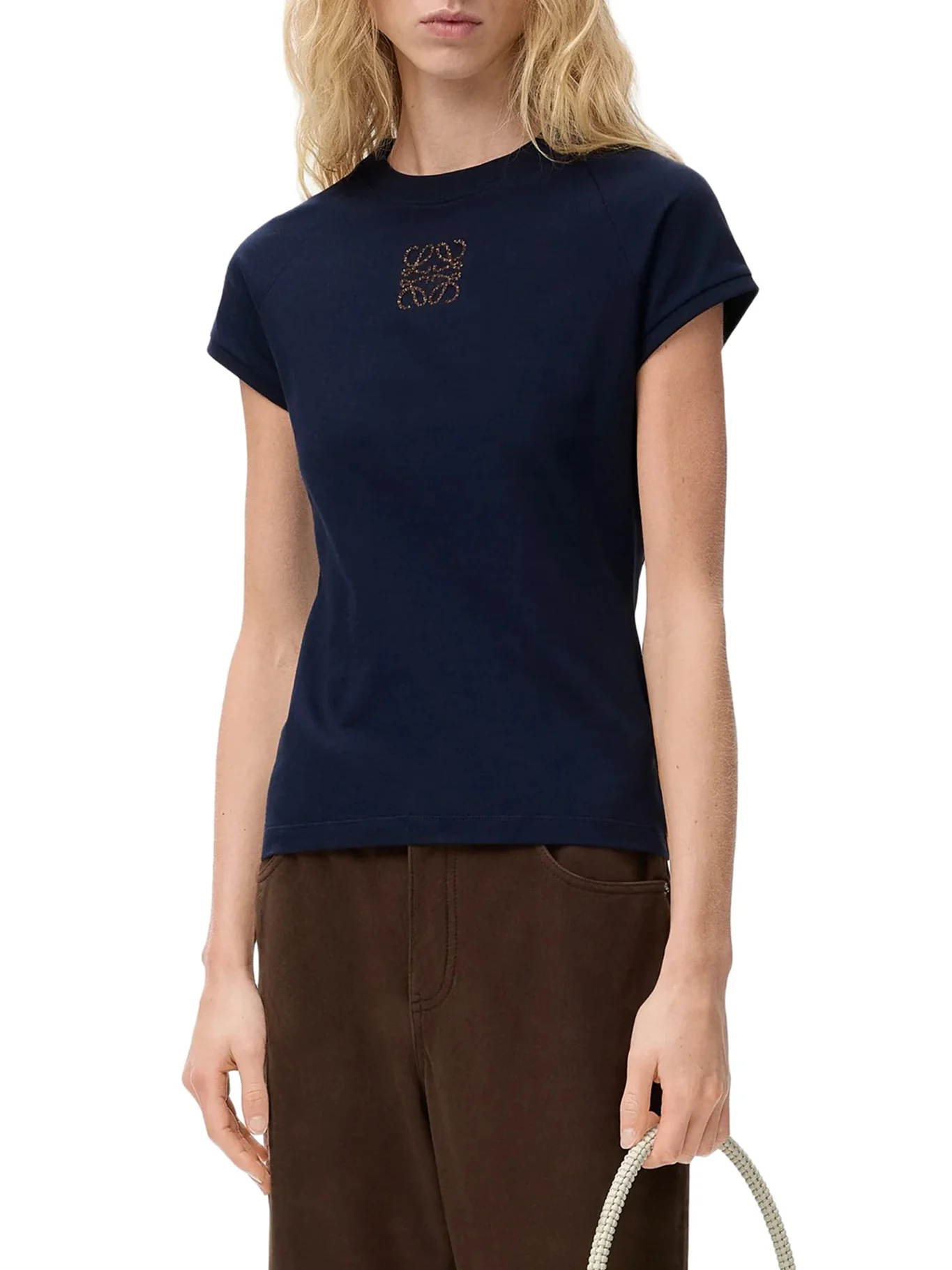 LIGHTWEIGHT COTTON JERSEY T-SHIRT WITH MOSAIC-EFFECT ANAGRAM EMBROIDERY - Image 3