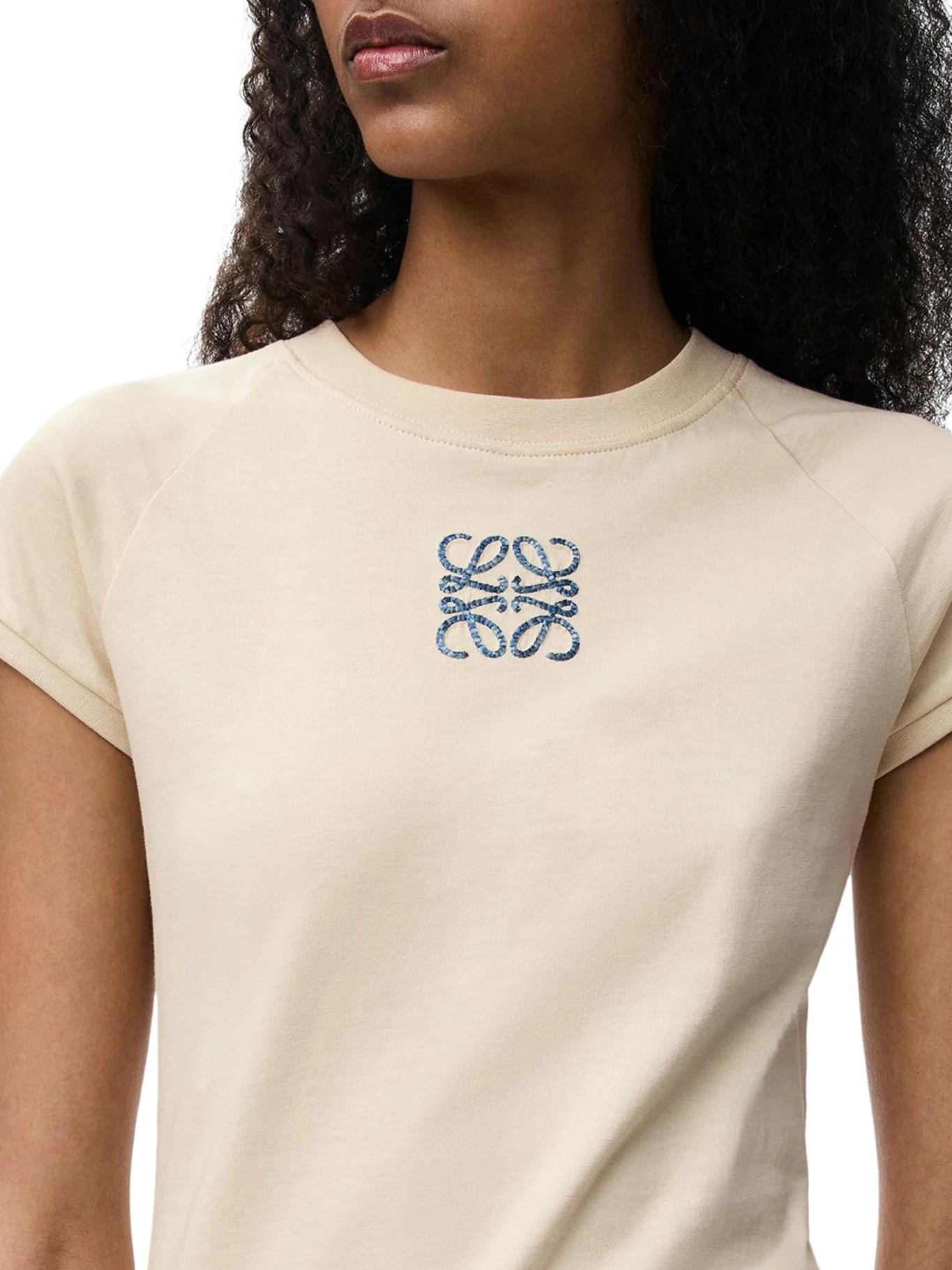 LIGHTWEIGHT COTTON JERSEY T-SHIRT WITH MOSAIC-EFFECT ANAGRAM EMBROIDERY - Image 5