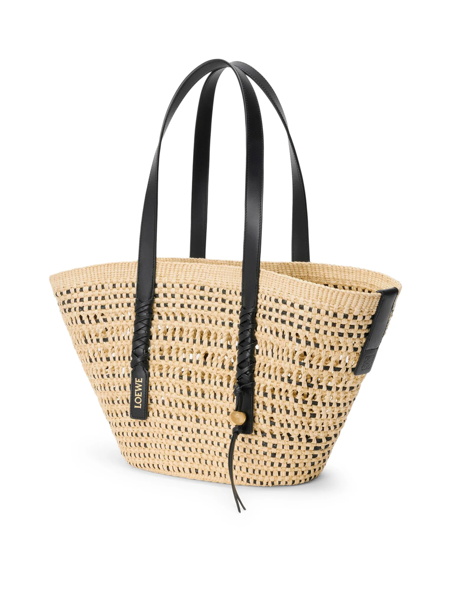 MEDIUM BRAID BASKET BAG IN IRACA PALM AND CALFSKIN - Image 4