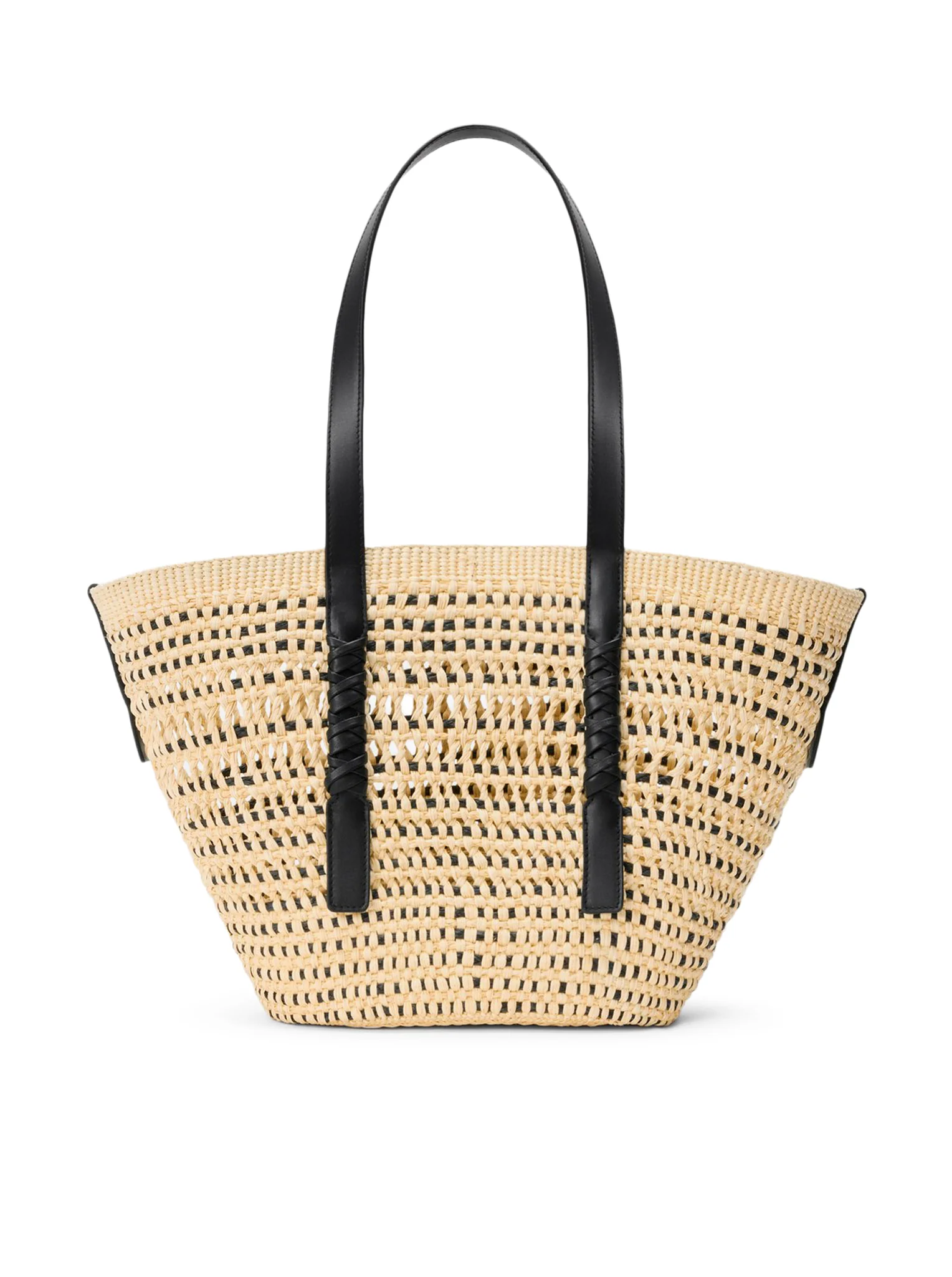 MEDIUM BRAID BASKET BAG IN IRACA PALM AND CALFSKIN - Image 5