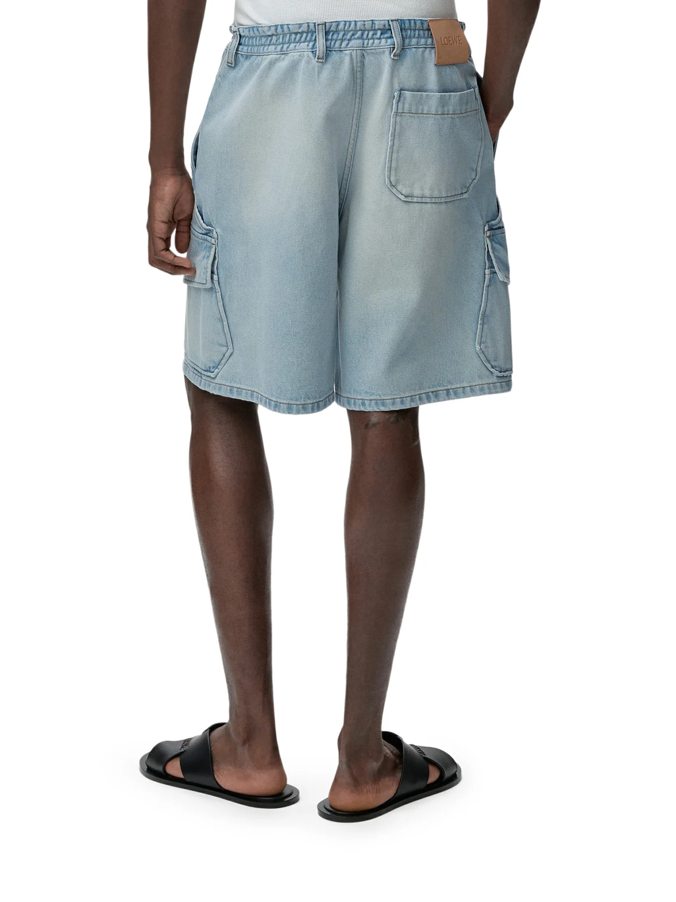 MIDWEIGHT WASHED COTTON DENIM SHORTS - Image 4