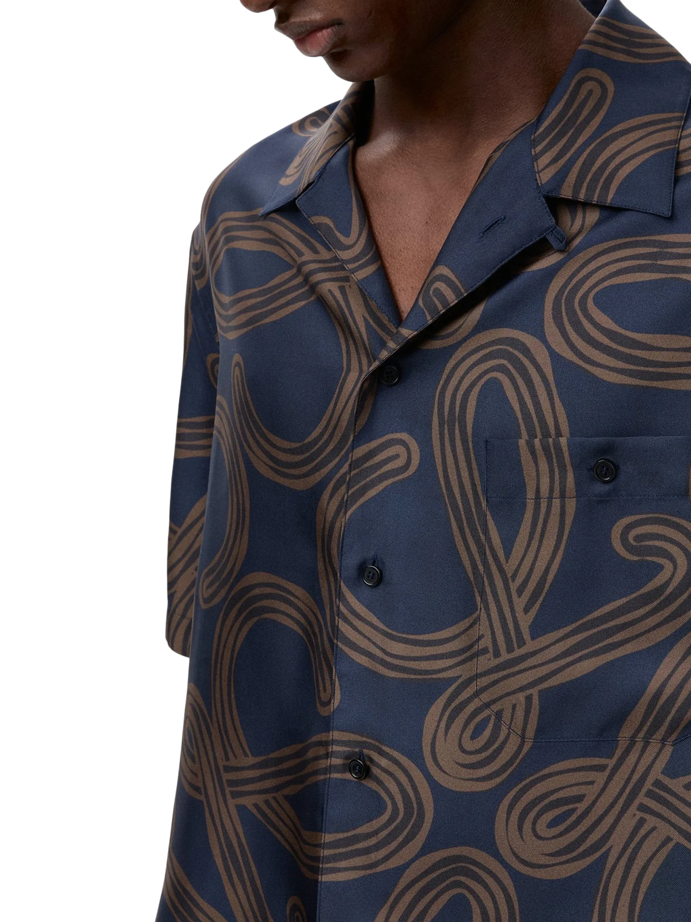 SHORT-SLEEVED SILK TWILL SHIRT WITH ALL-OVER ANAGRAM PRINT - Image 5
