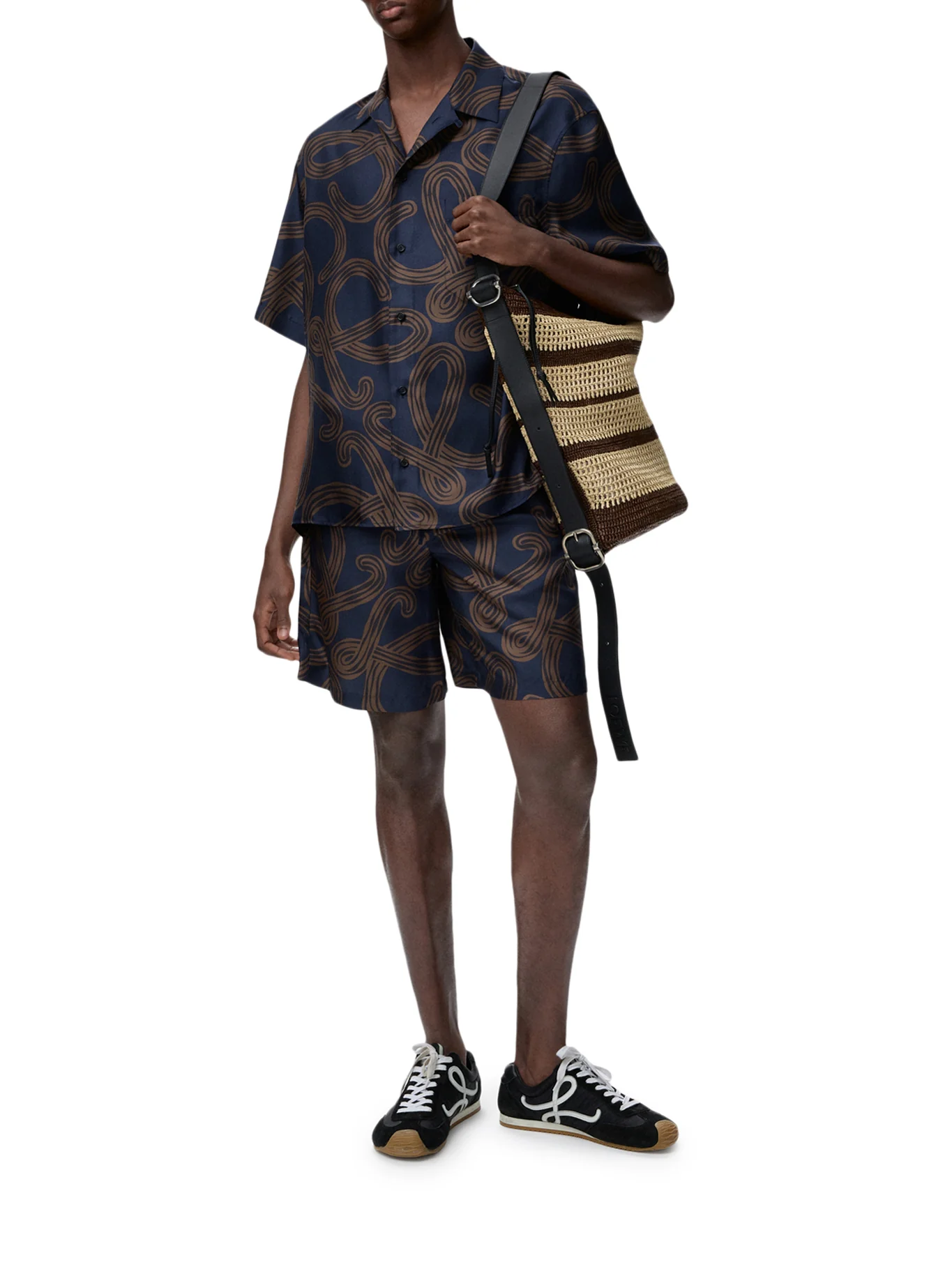 SILK TWILL SHORTS WITH ALL-OVER ANAGRAM PRINT - Image 2