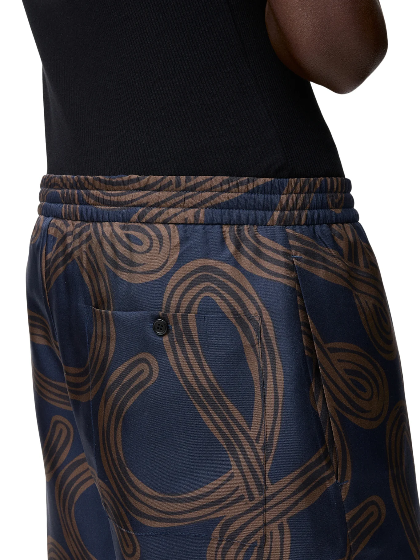 SILK TWILL SHORTS WITH ALL-OVER ANAGRAM PRINT - Image 5