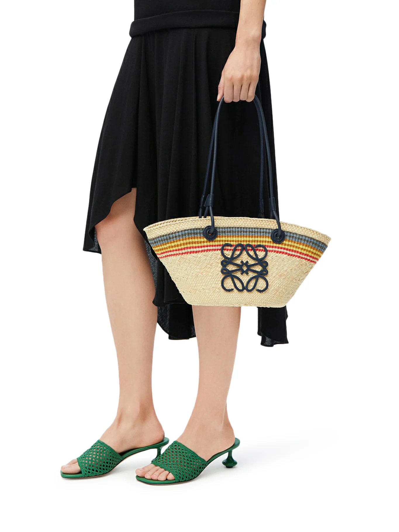ANAGRAM SMALL BASKET BAG IN IRACA PALM AND CALFSKIN - Image 2