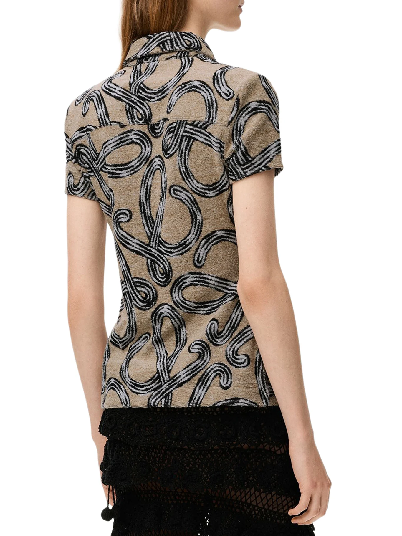 TERRY CLOTH SHIRT WITH ALL-OVER ANAGRAM JACQUARD - Image 4
