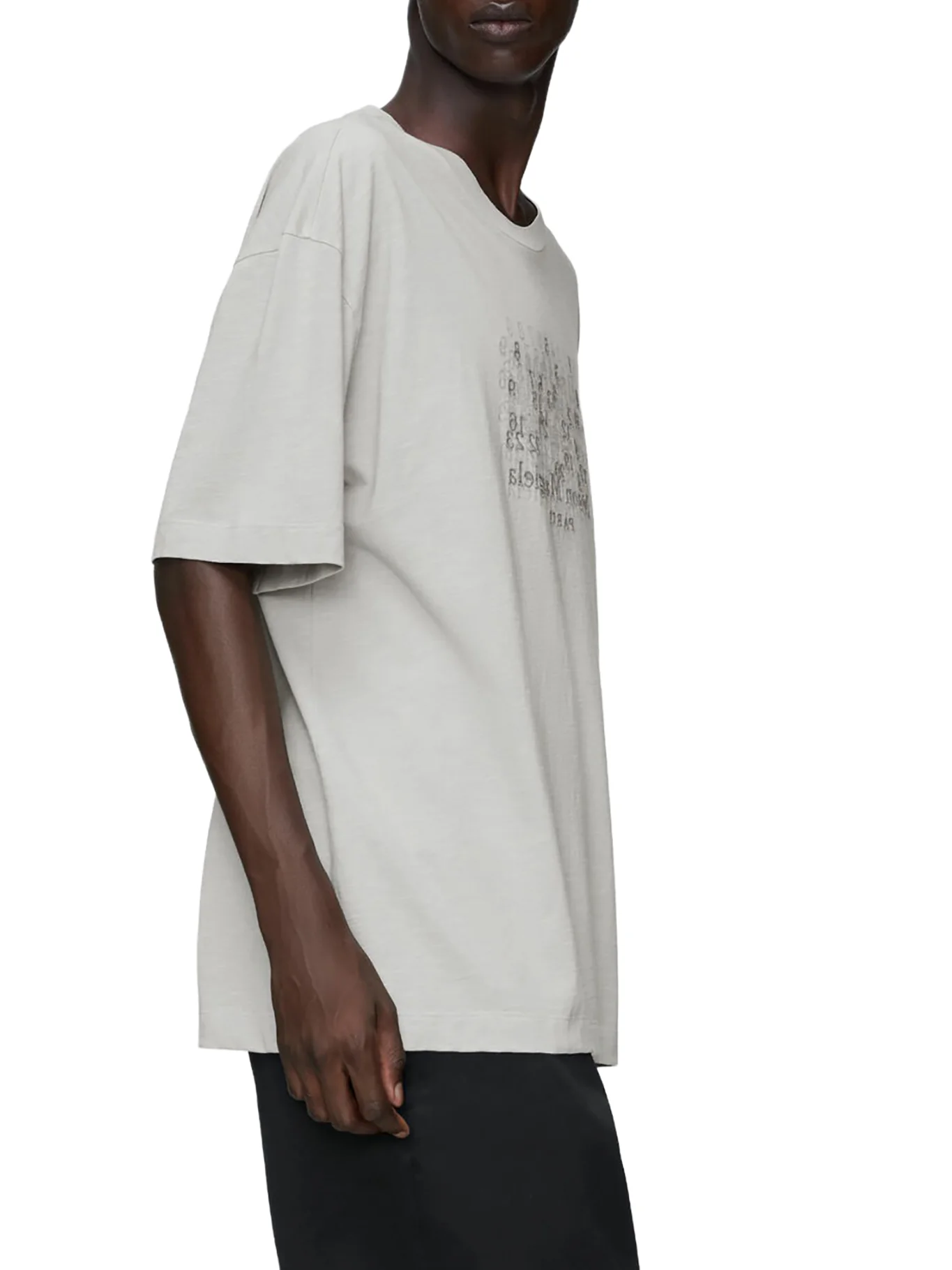 COTTON T-SHIRT WITH TONE-ON-TONE LETTERING PRINT - Image 4