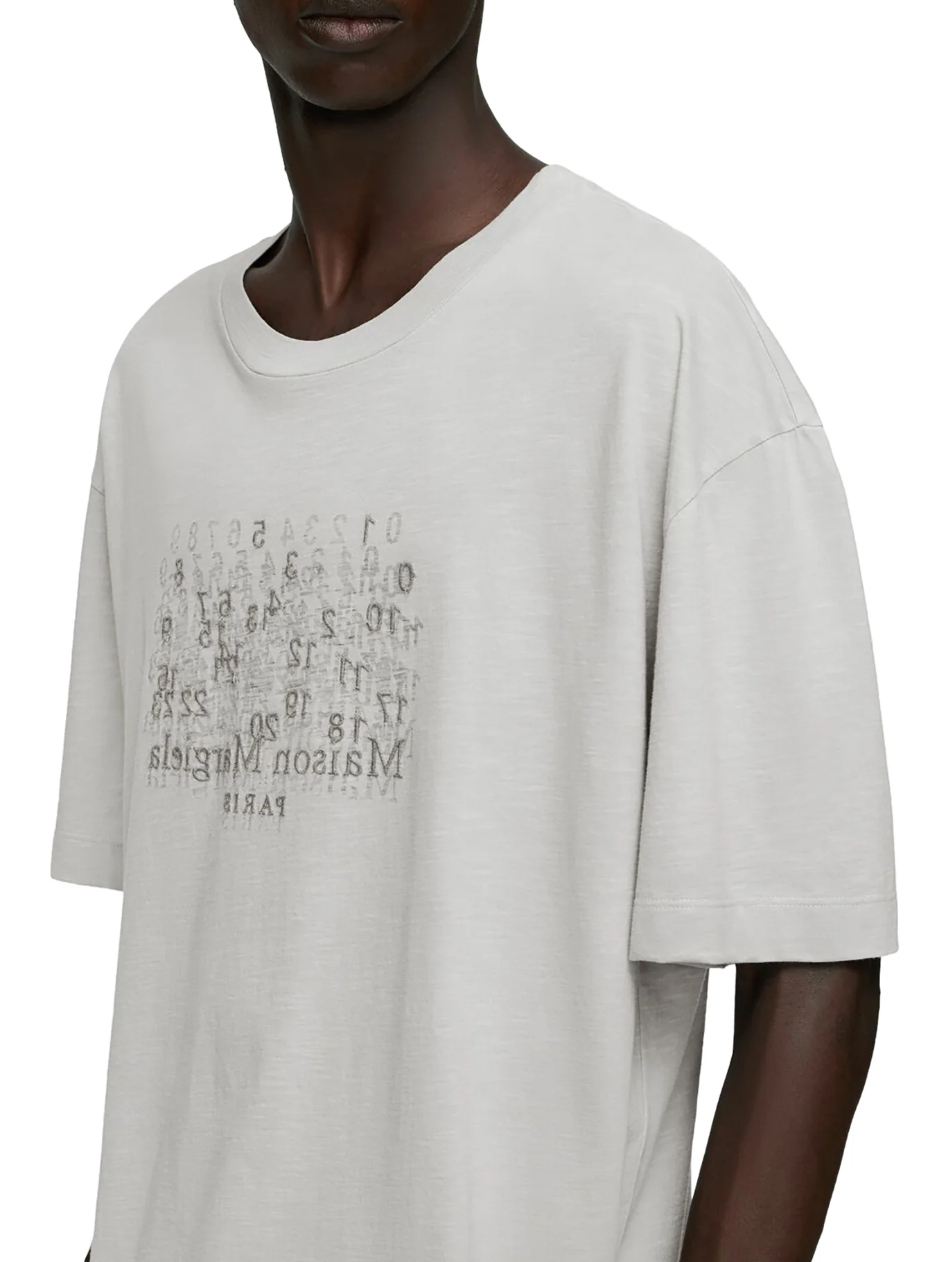 COTTON T-SHIRT WITH TONE-ON-TONE LETTERING PRINT - Image 5