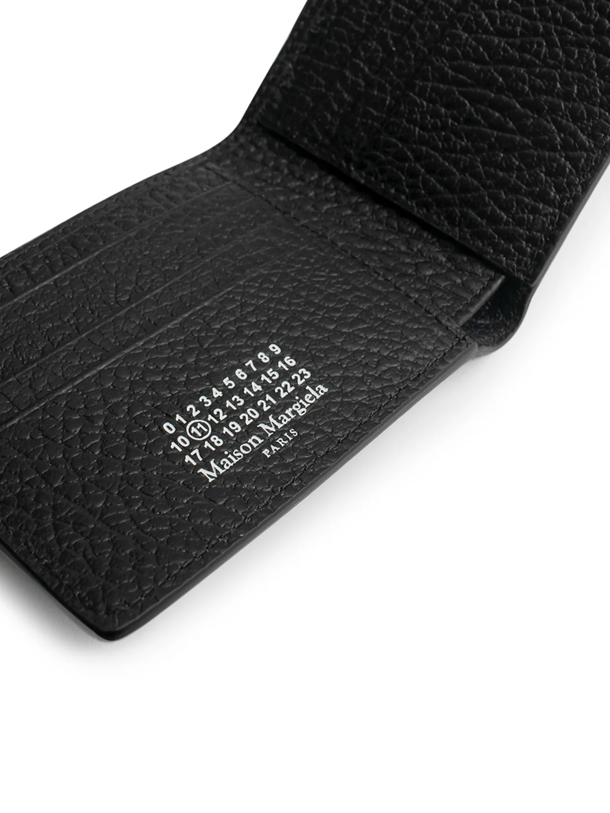 BLACK LEATHER BI-FOLD FOUR STITCHES WALLET - Image 4