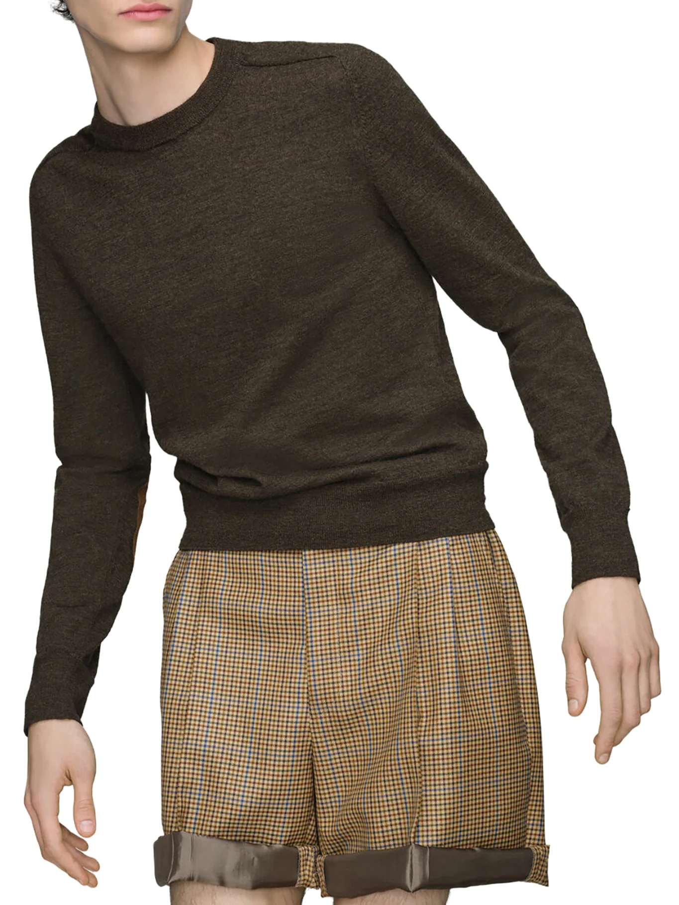 WOOL SWEATER WITH ELBOW PATCHES - Image 3