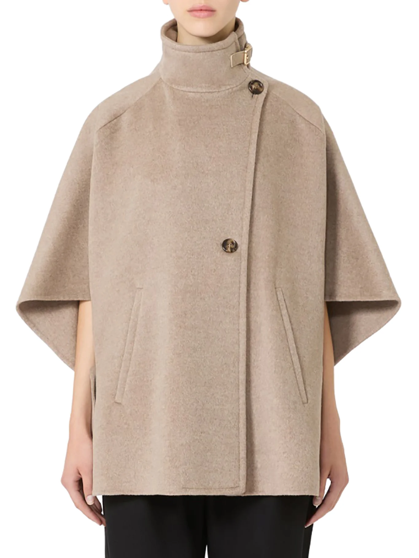 LIGHTWEIGHT CASHMERE DRAP CAPE - Image 3