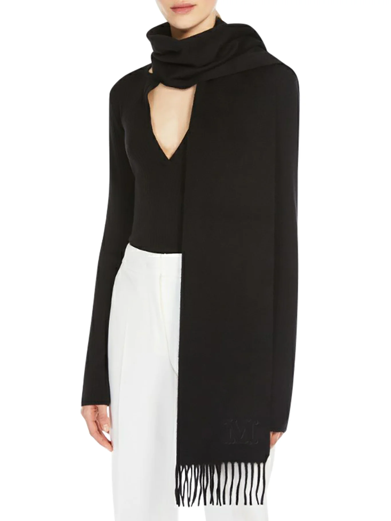 CASHMERE STOLE WITH MONOGRAM EMBROIDERY - Image 2