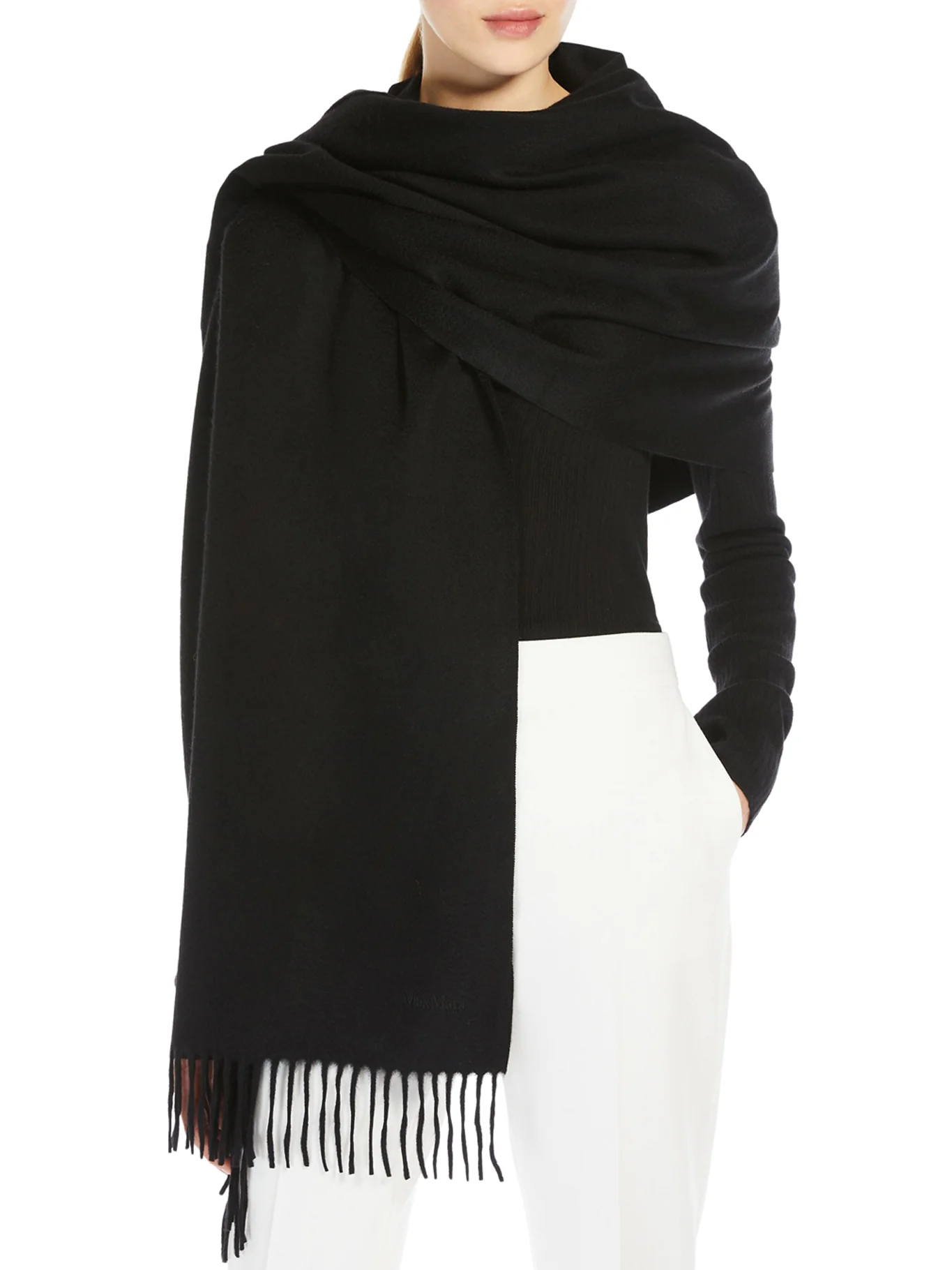 CASHMERE STOLE WITH LOGO - Image 2