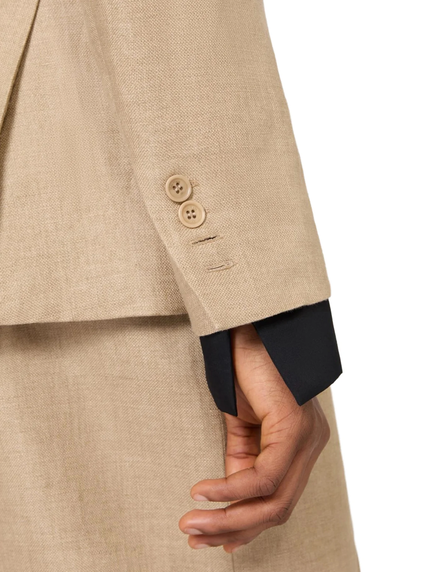 DOUBLE-BREASTED BLAZER IN PURE LINEN NATTÉ - Image 5