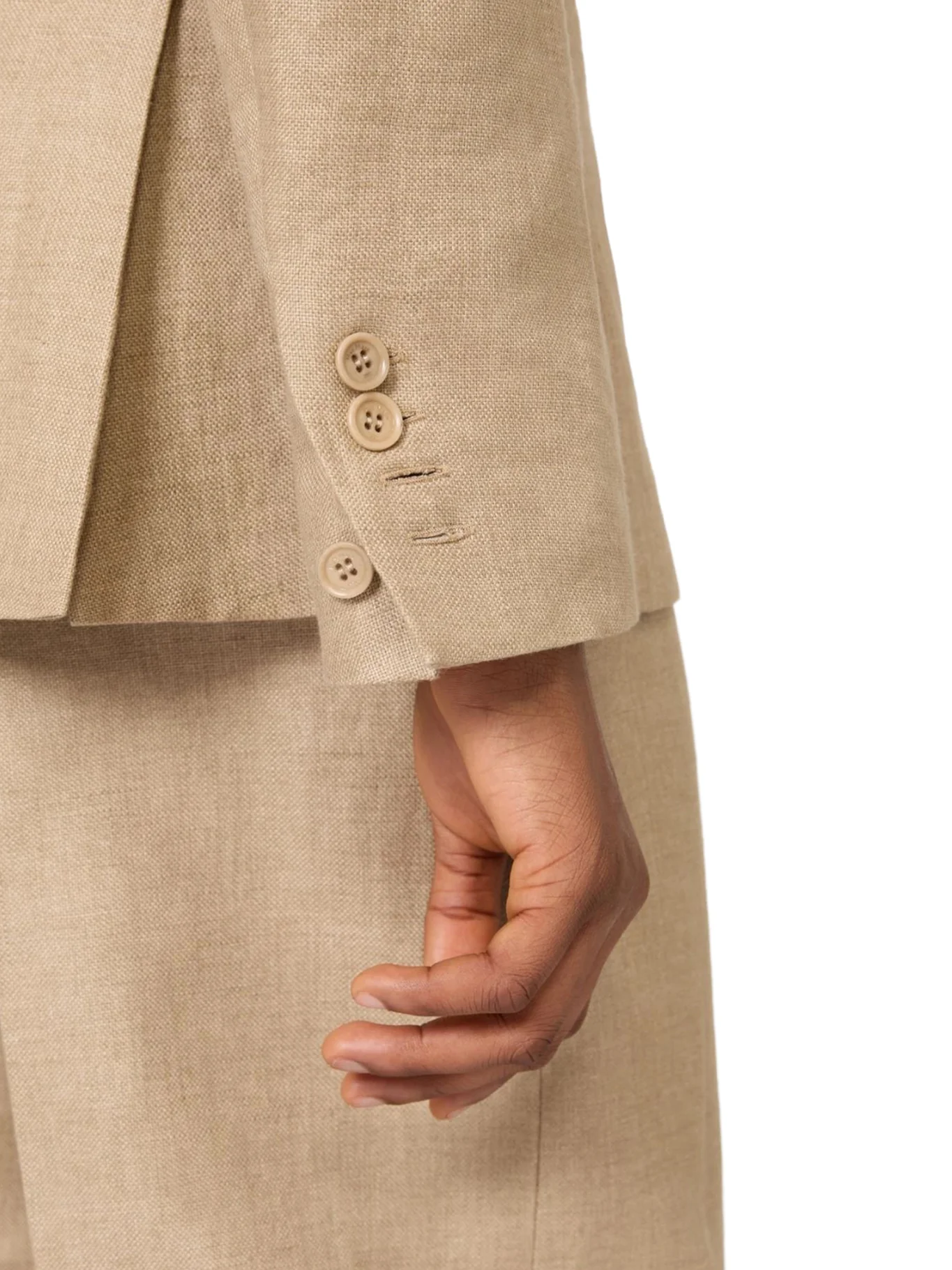 DOUBLE-BREASTED BLAZER IN PURE LINEN NATTÉ - Image 6