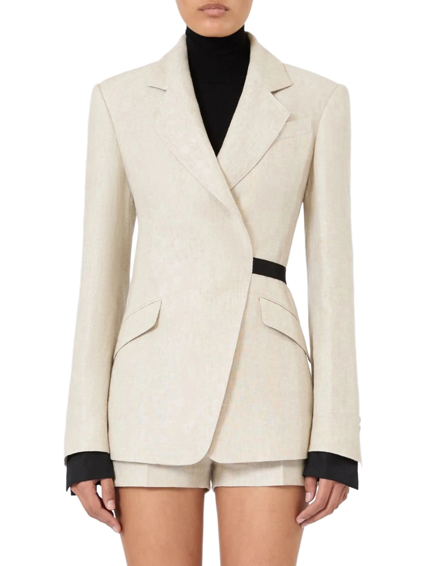 DOUBLE-BREASTED LINEN DRILL BLAZER - Image 3